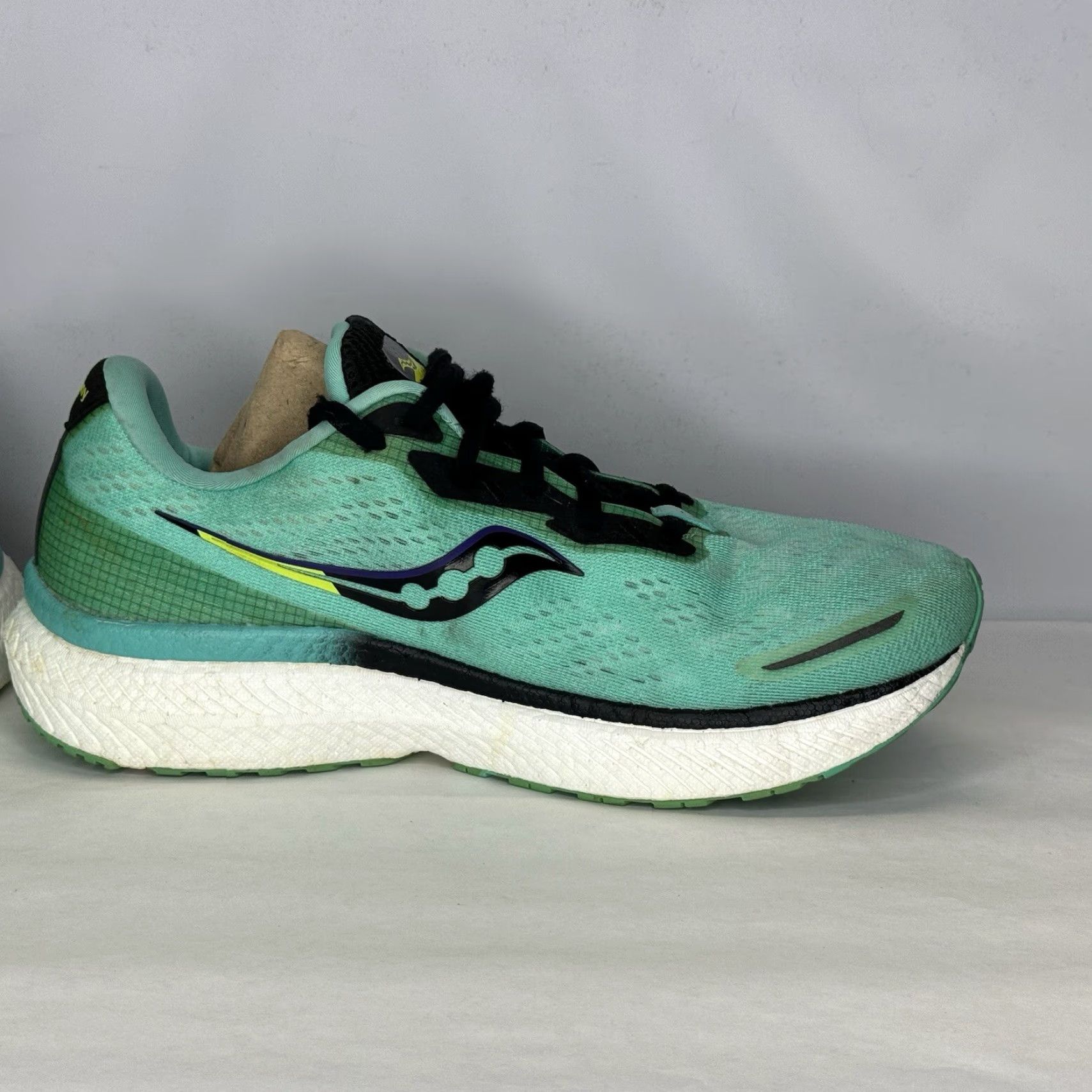 Saucony Saucony Triumph 19 Womens Running Walking Athletic Sneakers Size 10.5 Teal Blue Green with Black Trim Sneaker Shoes Size US 9 / IT 39 - 5 Thumbnail
