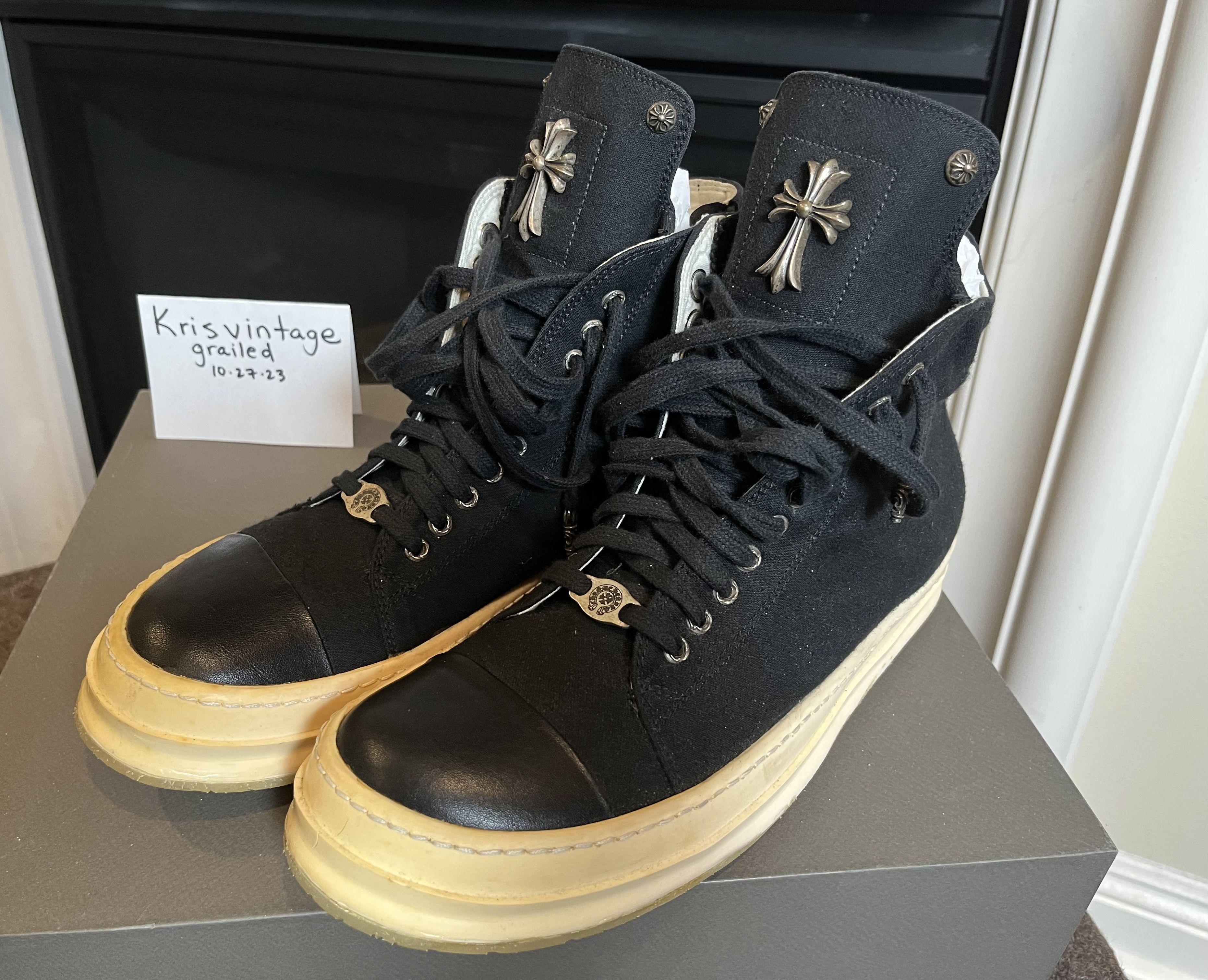 Chrome Hearts × Rick Owens RICK OWENS CHROME HEARTS RAMONES, BLACK TOE, STAPLE HEEL Size US 11 / EU 44 - 9 Thumbnail