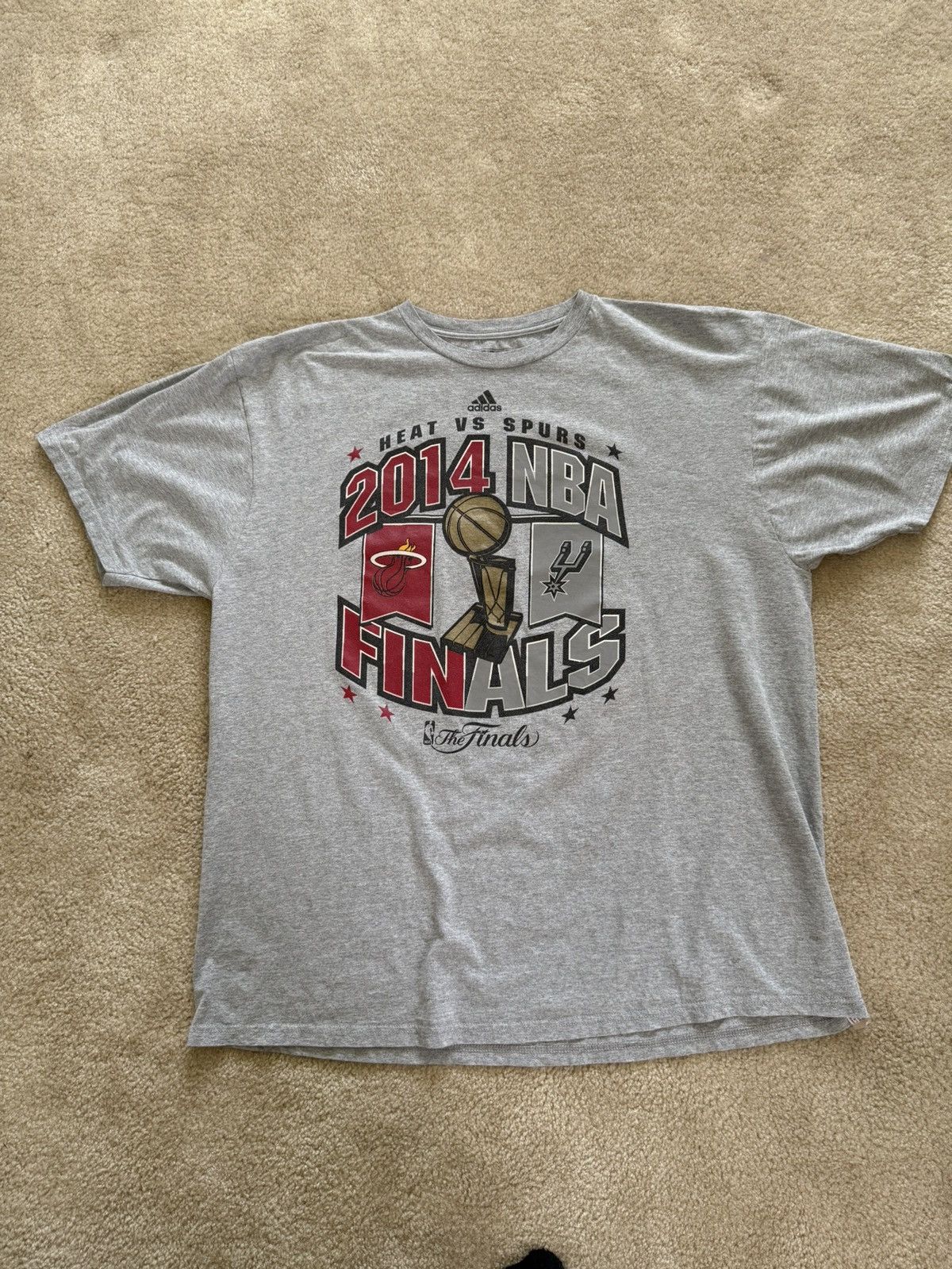 Adidas 2014 official NBA Finals tshirt Spurs Heat Lebron Wade Size US XXL / EU 58 / 5 - 1 Thumbnail