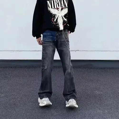 Japanese Brand × Jean Retro high street hip hop draped workwear bootcut jeans Size US 32 / EU 48 - 2 Thumbnail