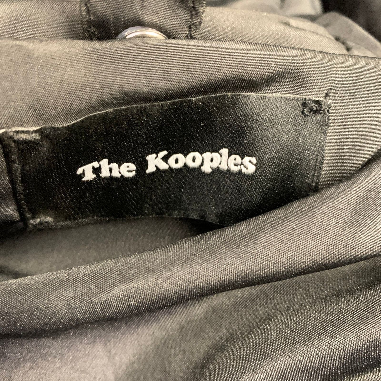 The Kooples THE KOOPLES Size XL Black Polyester Leather Trim Hooded Coat Size US XL / EU 56 / 4 - 6 Thumbnail