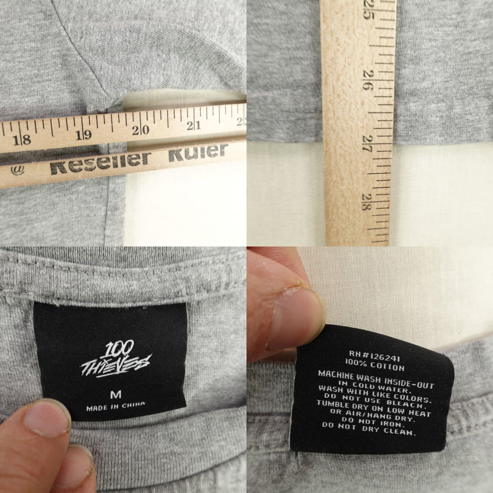 100 Thieves 100 Thieves Shirt Mens M Gray Red LA Streetwear Crewneck Short Sleeve T-Shirt California Skater Size US M / EU 48-50 / 2 - 8 Thumbnail