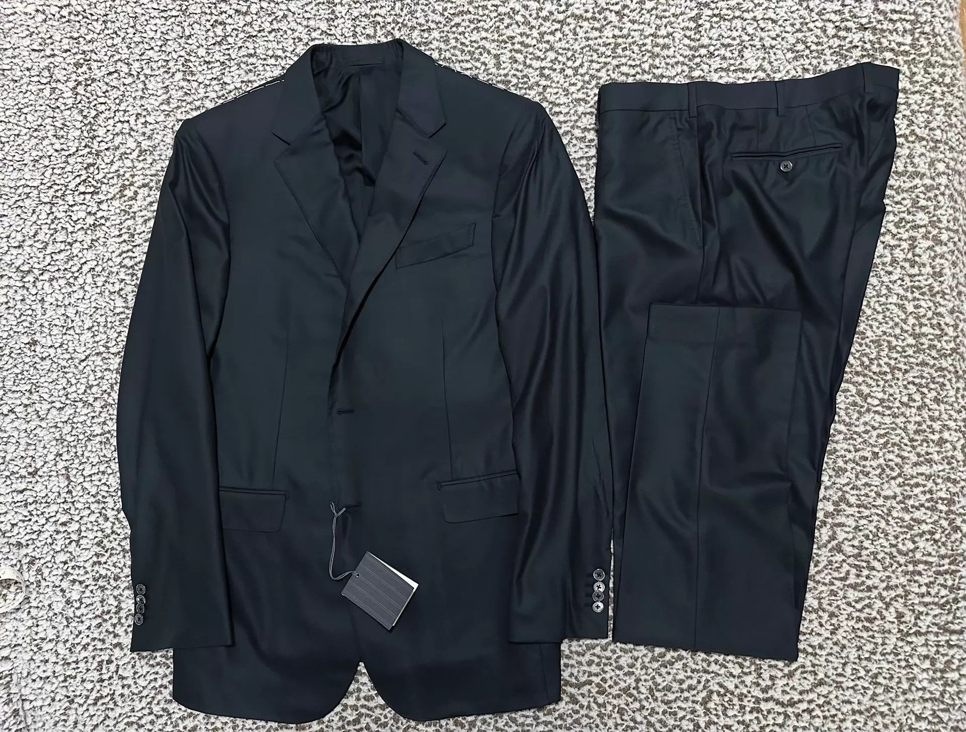 Ermenegildo Zegna Zegna 13milmil13 Su Misura Wool Navy Suit 54 Snake Size 54L - 2 Thumbnail