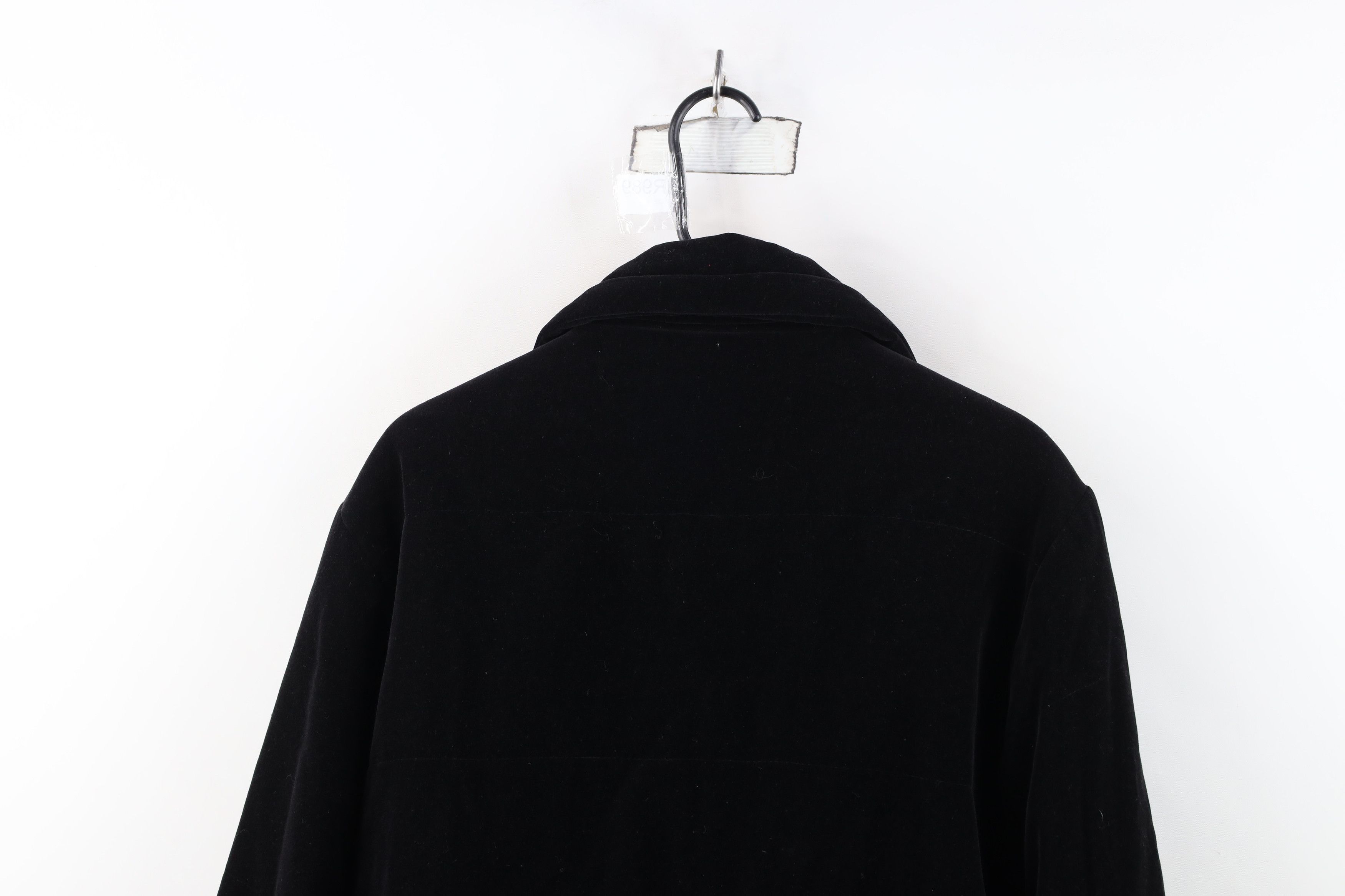 Vintage Vintage 90s Streetwear Velour Full Zip Puffer Jacket Black Size L / US 10 / IT 46 - 13 Thumbnail