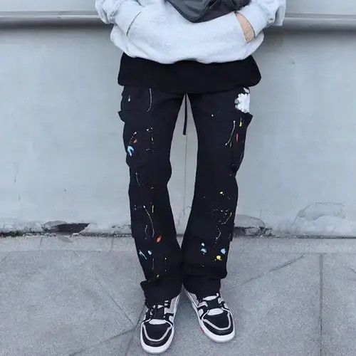 Other Paint Splatter Detail Cargo Pocket Draw String Pants Size US 30 / EU 46 - 4 Thumbnail