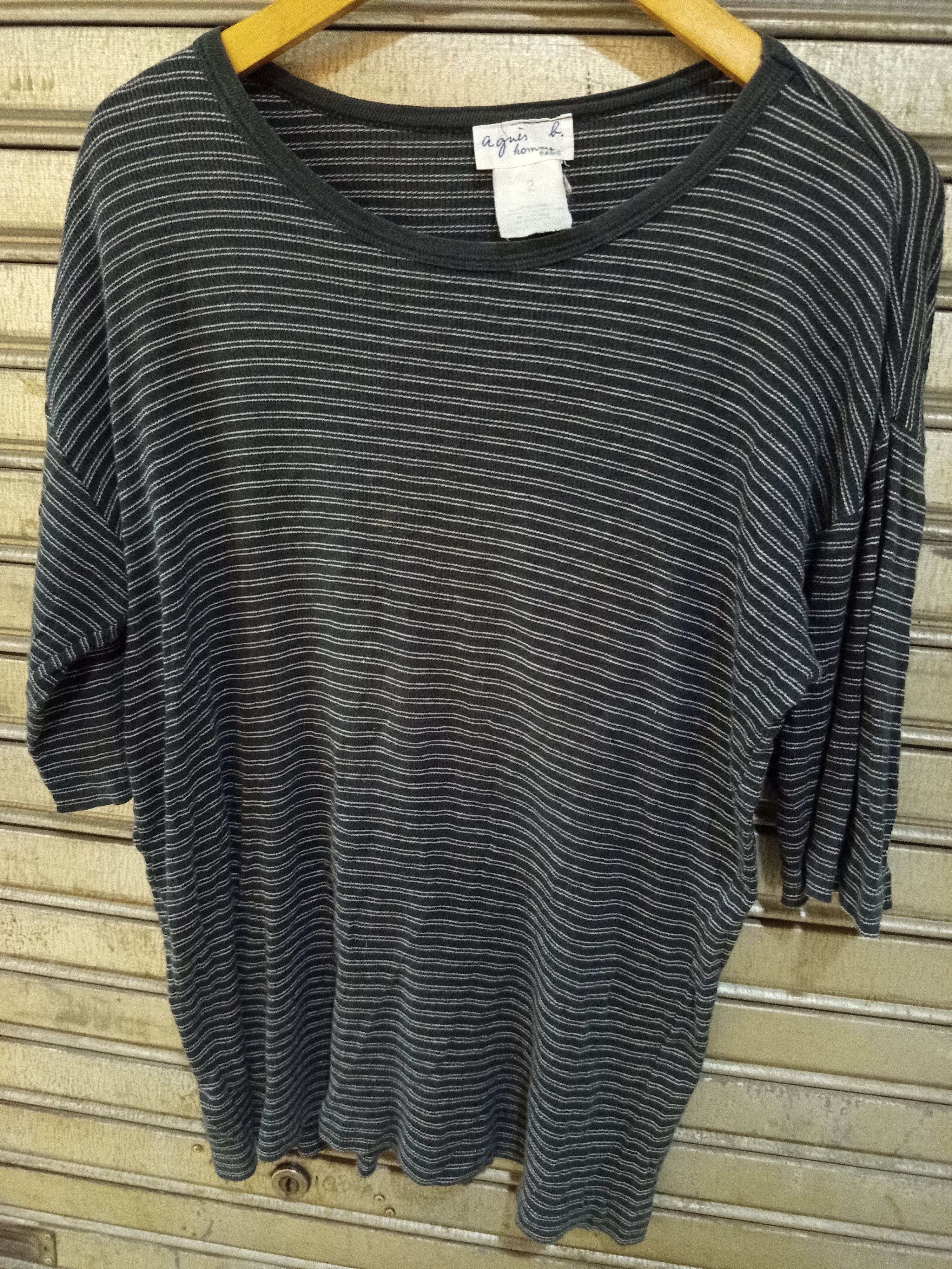 agnes b. Agnes b. Homme Thin Stripe Tee Size US M / EU 48-50 / 2 - 2 Thumbnail