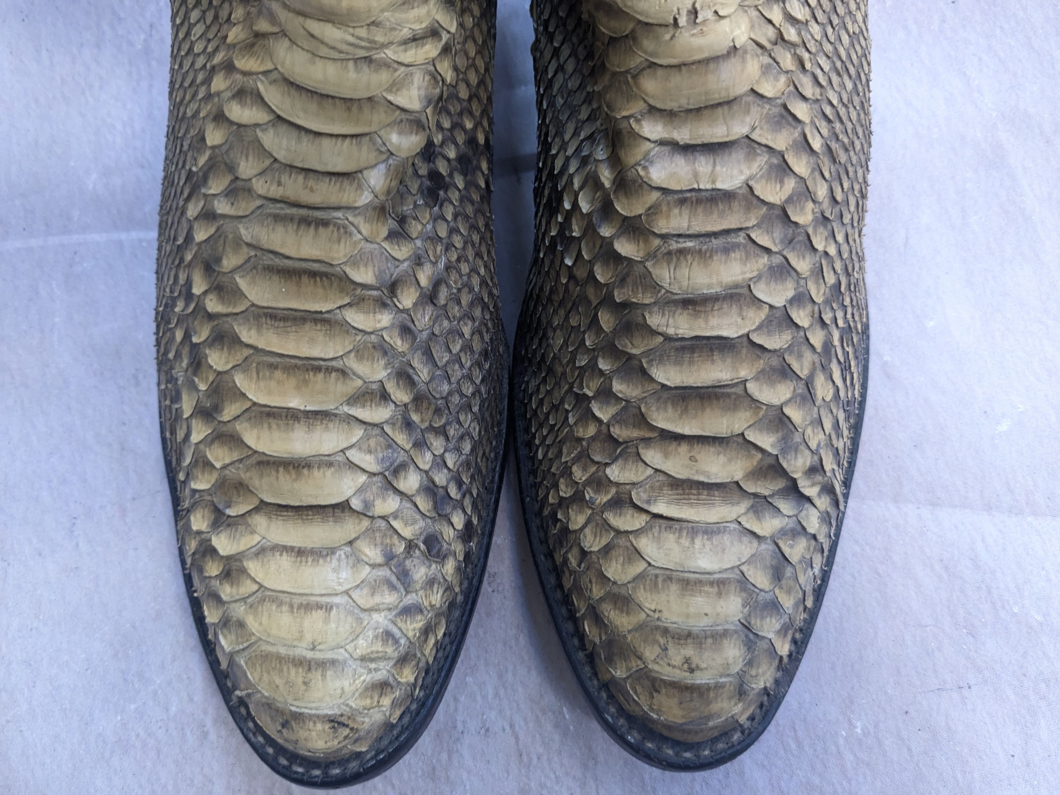 Tony Lama Tony Lama Cowboy Boots Snakeskin Python Tan Black Leather 9 Size US 9 / EU 42 - 5 Thumbnail