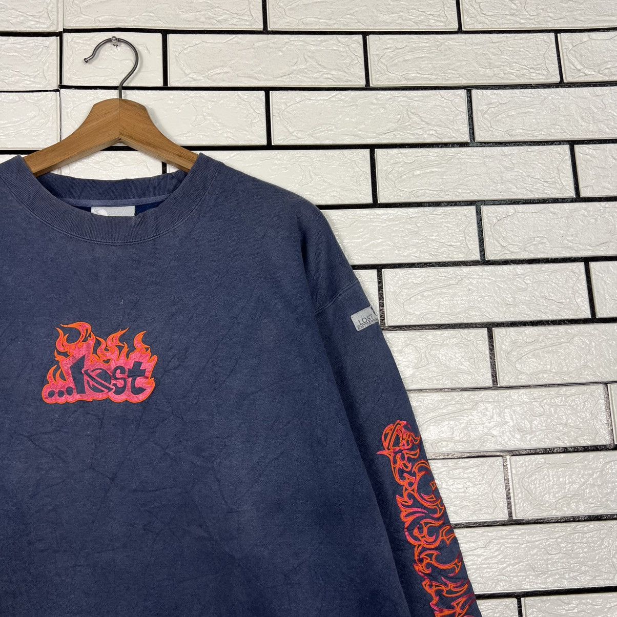Lost Enterprises LOST FLEECE Fire Big Logo Crewneck Sweatshirt #4201-C192 Size US M / EU 48-50 / 2 - 6 Thumbnail