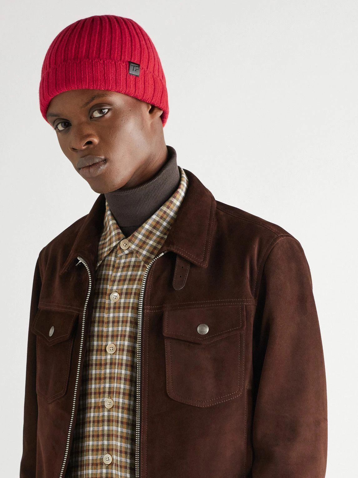 Tom Ford o1loc1c0724 KHR001 Size: M / Ribbed Beanie in Red Size ONE SIZE - 2 Thumbnail