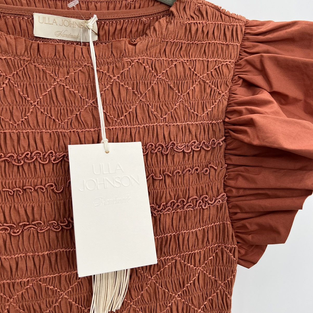 Ulla Johnson NWT Ulla Johnson Madeline Smocked Midi Dress Poplin Ruffle Size S / US 4 / IT 40 - 11 Thumbnail