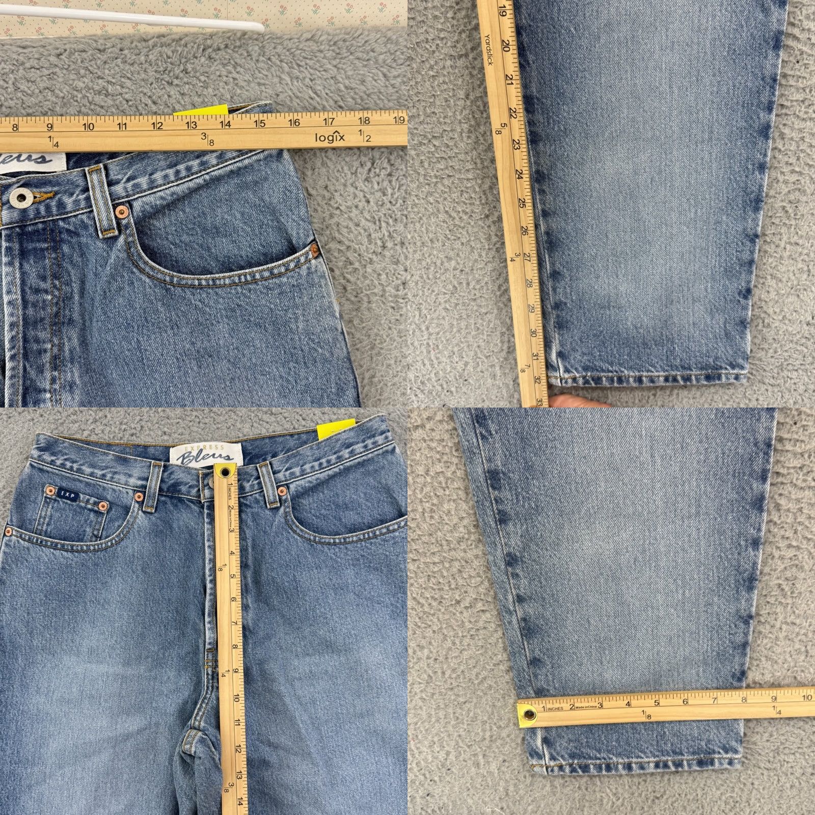 Express VINTAGE Express Bleus Jeans Womens 31x32 High Rise 90s Button Fly Blue NWT Jeans Size 34" / US 12 / IT 48 - 8 Thumbnail
