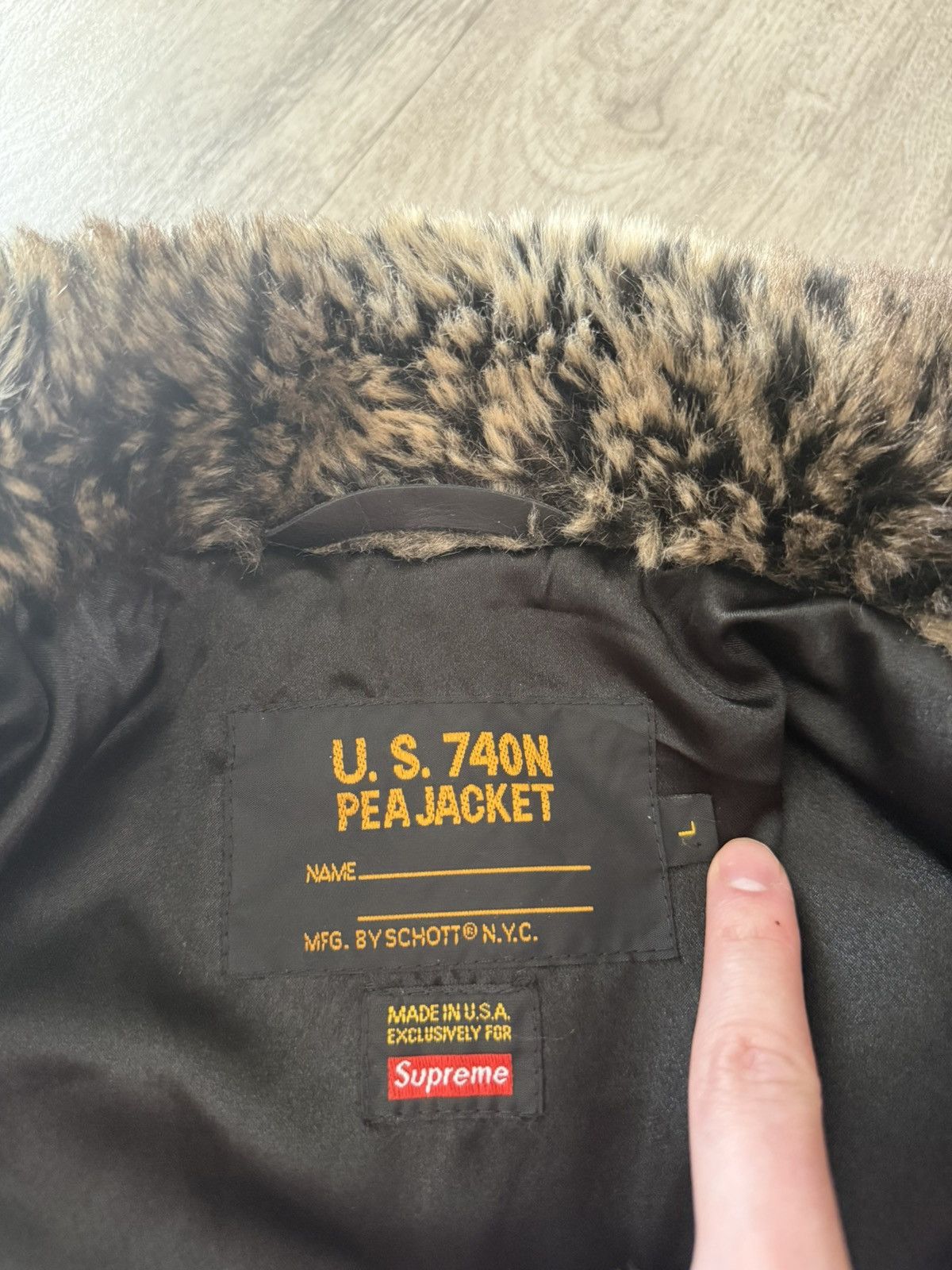 Schott × Supreme FW17 Supreme x Schott Fur Peacoat Size US L / EU 52-54 / 3 - 7 Thumbnail