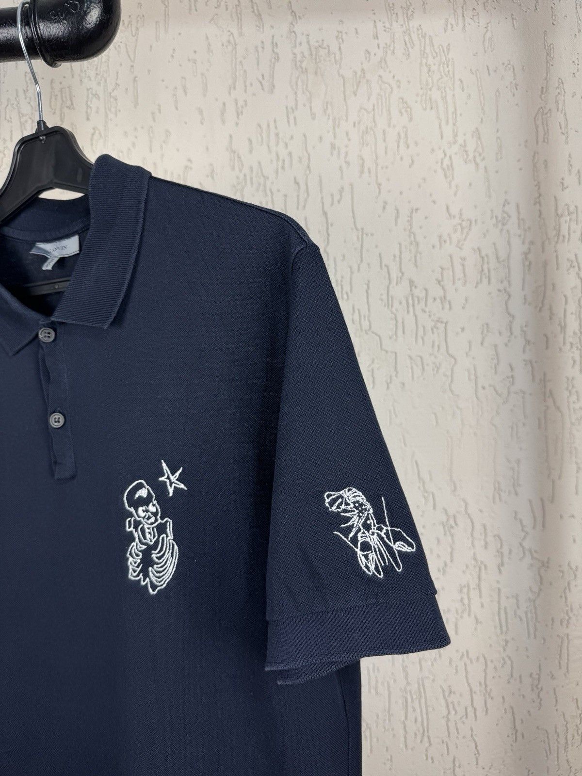 Lanvin Lanvin Polo T-Shirt Navy Blue Skull Logo Size US M / EU 48-50 / 2 - 6 Thumbnail