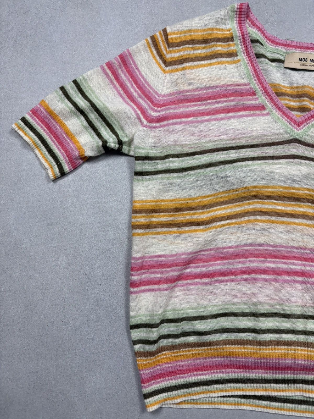 Other MOS MOSH Striped V-Neck Lightweight Knit Top Women’s S Size S / US 4 / IT 40 - 4 Thumbnail