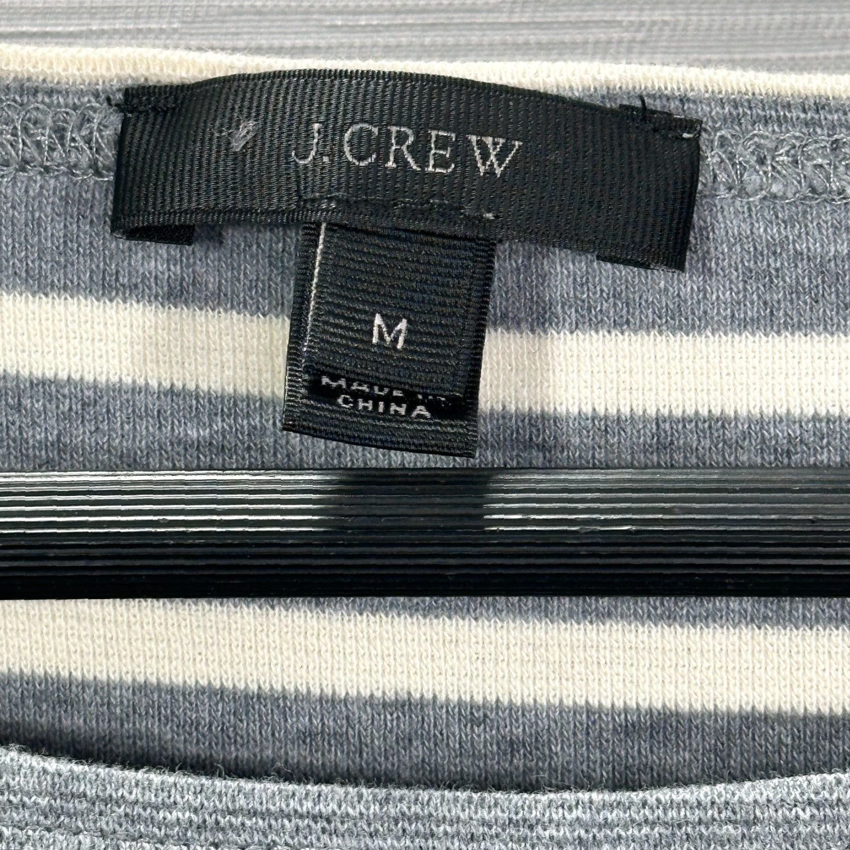 J.Crew J.CREW Top Womens M Stripe Knit Long Sleeve Pullover Gray Black Tee Size M / US 6-8 / IT 42-44 - 2 Thumbnail