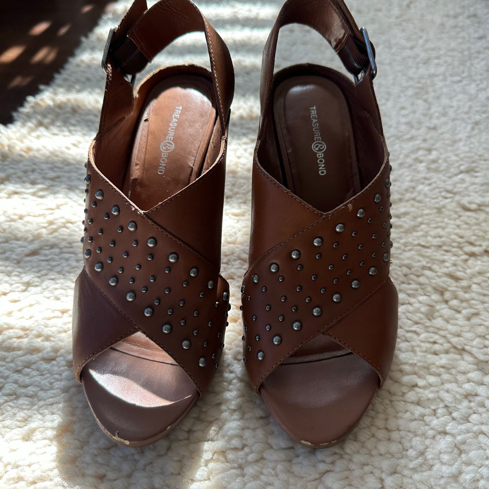 Treasure & Bond Treasure & Bond Heel Studded Sandal Chestnut Brown Size 8.5 Size US 8.5 / IT 38.5 - 3 Thumbnail
