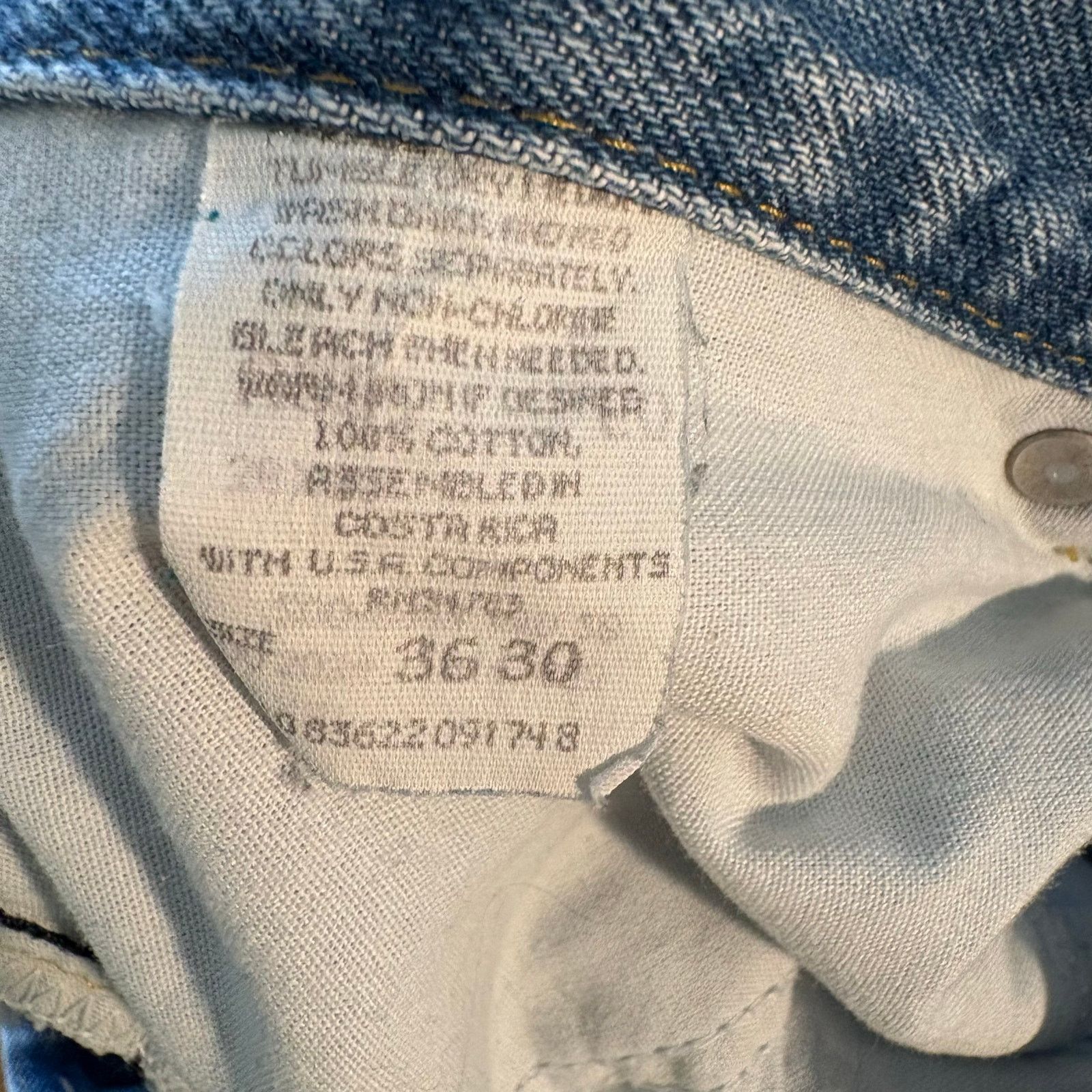 Lee × Vintage Vintage 80s Lee Blue Denim Medium Wash Straight Leg Jeans Size US 36 / EU 52 - 5 Thumbnail