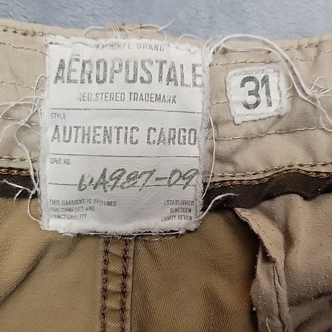 Aeropostale VINTAGE Aeropostale Shorts Mens 31 Tan Cargo Flat Front Outdoor Drawstring Casual Size US 31 - 3 Thumbnail