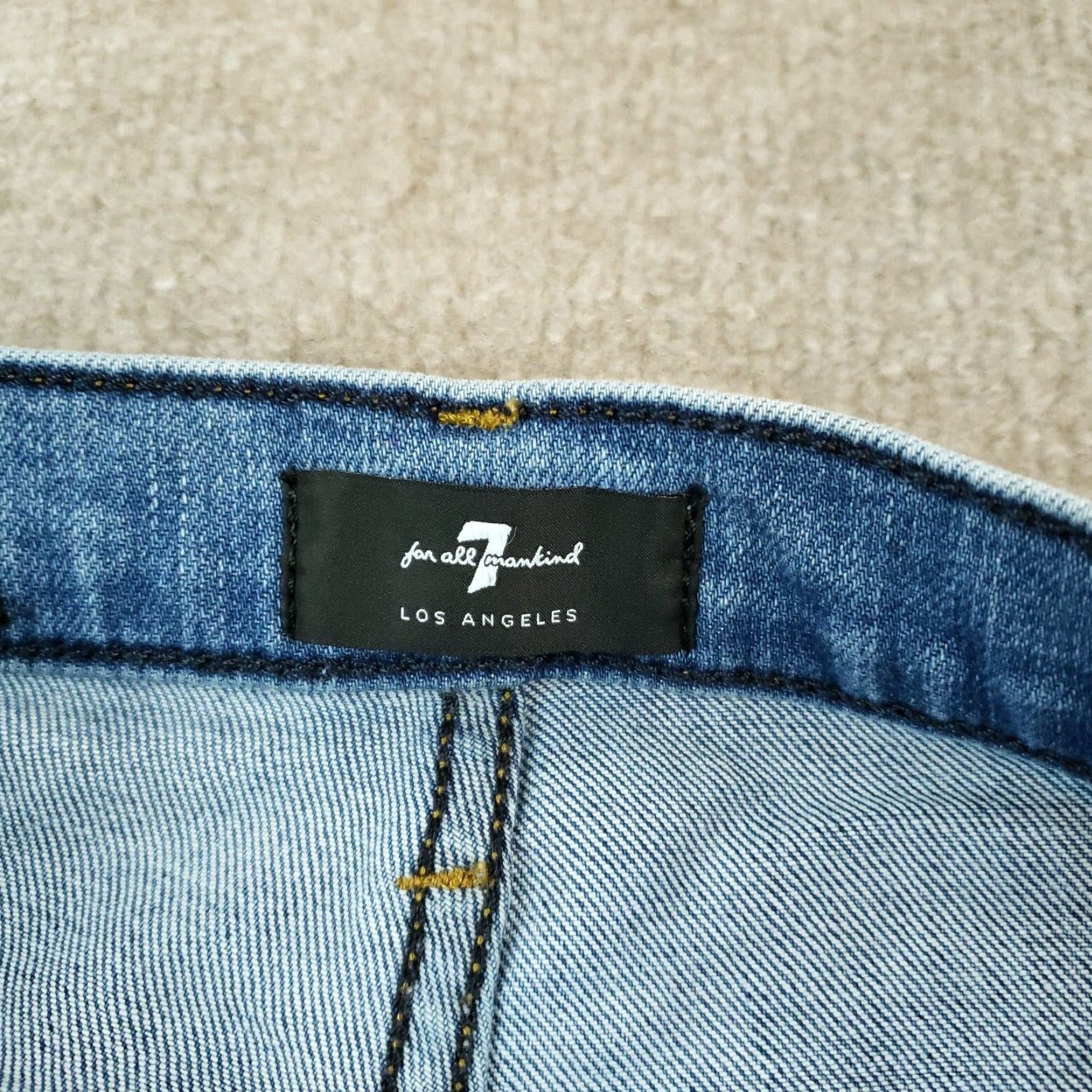 7 For All Mankind 7 For All Mankind Womens High Waist Cropped Straight Blue Jeans 26x26 Button Fly Size 26" / US 2 / IT 38 - 7 Thumbnail