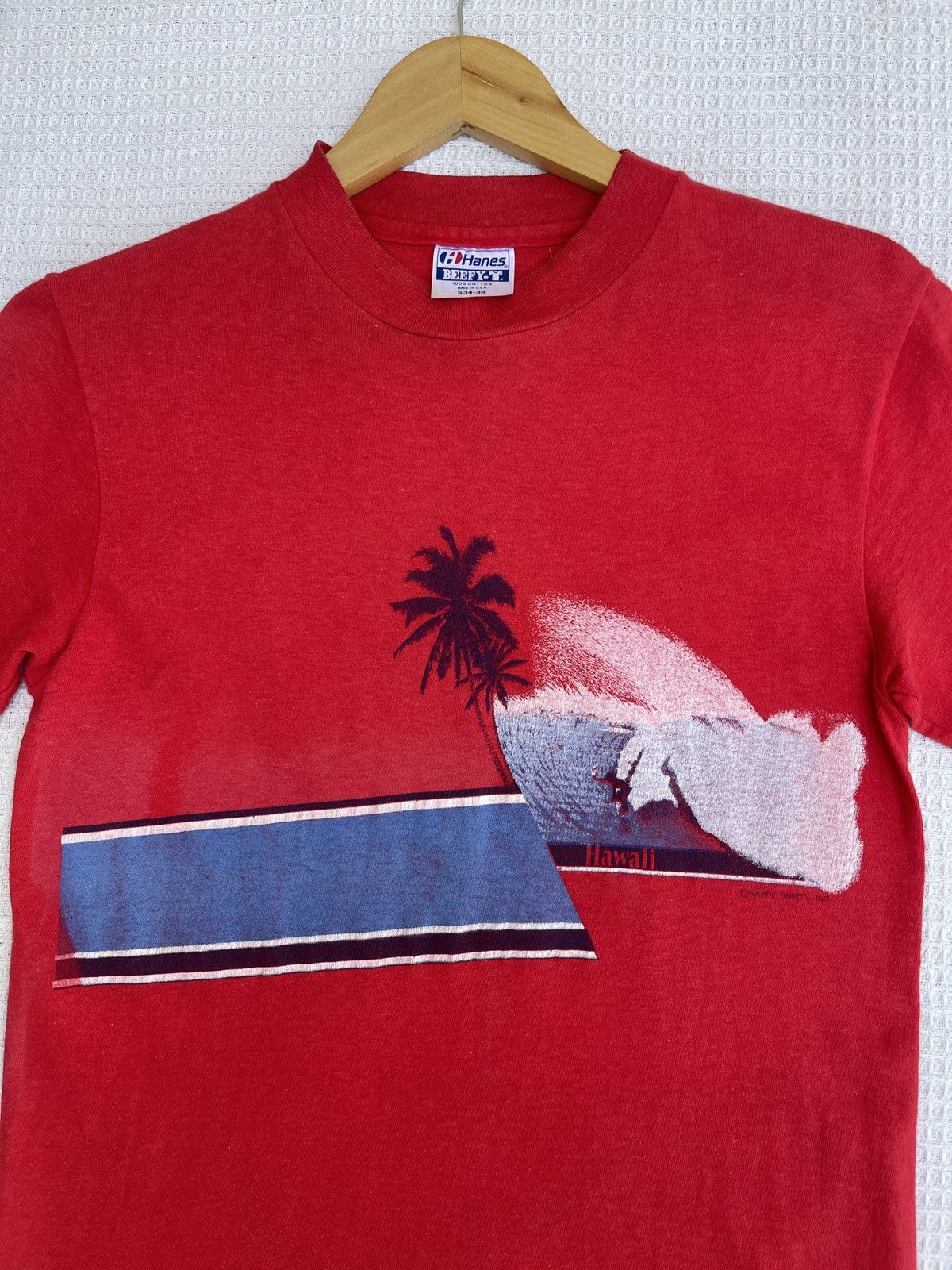 Vintage LastDrop🔥Rare🔥Vintage 80s Hawaii Hanes Single Stitch T-Shirt Size US S / EU 44-46 / 1 - 11 Thumbnail