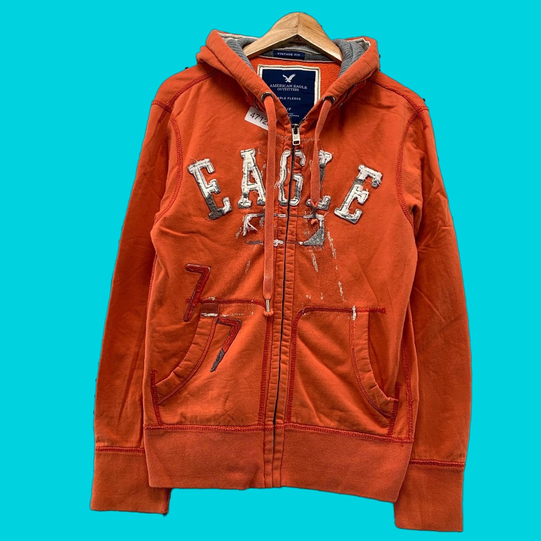 American Eagle Outfitters VINTAGE American Eagle Hoodie Sweatshirt Mens Small Orange Distressed Embroidered Y2K Size US S / EU 44-46 / 1 - 1 Thumbnail