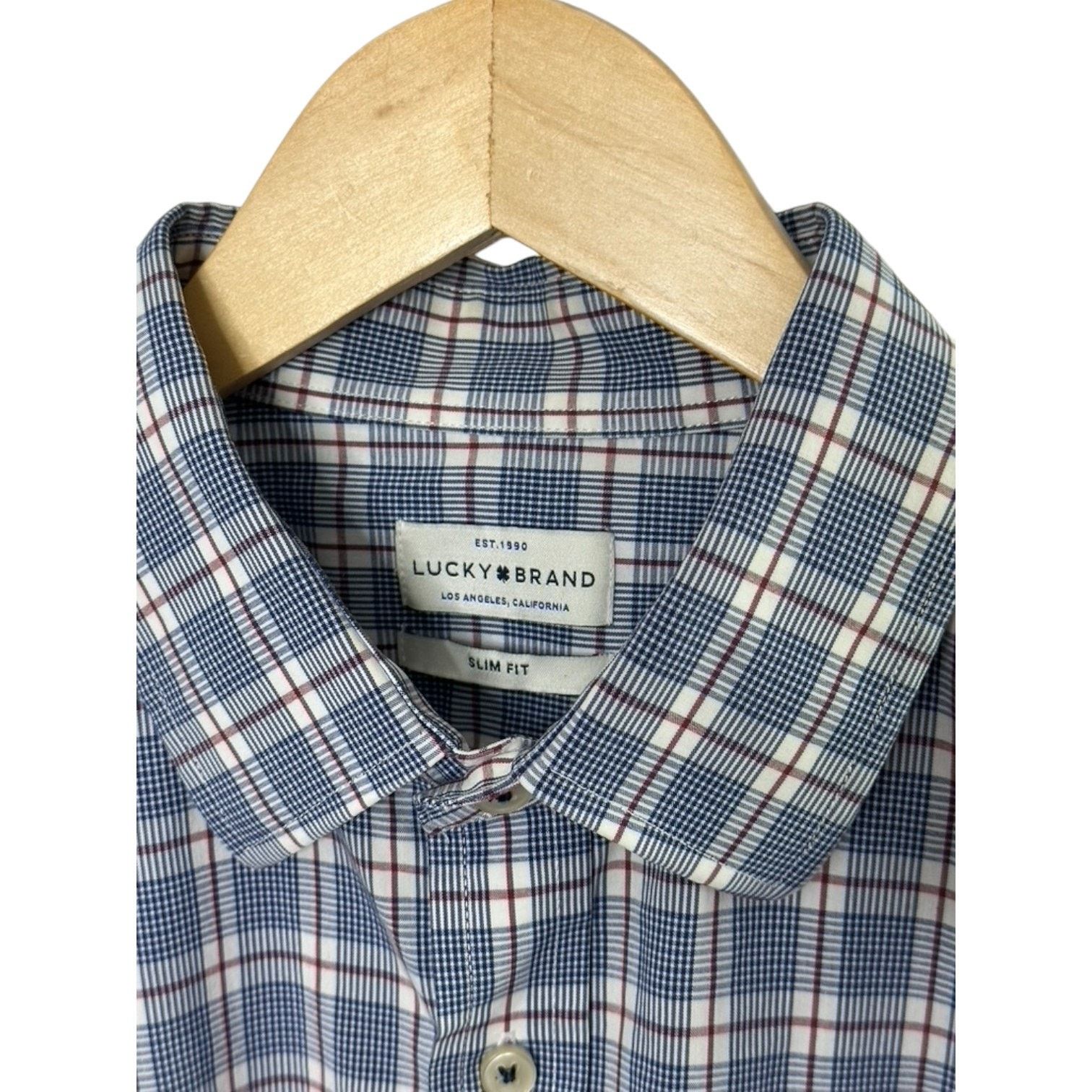 Lucky Brand Lucky Brand Blue Plaid Long Sleeve Button Shirt L 16 32/33 Size US L / EU 52-54 / 3 - 2 Thumbnail