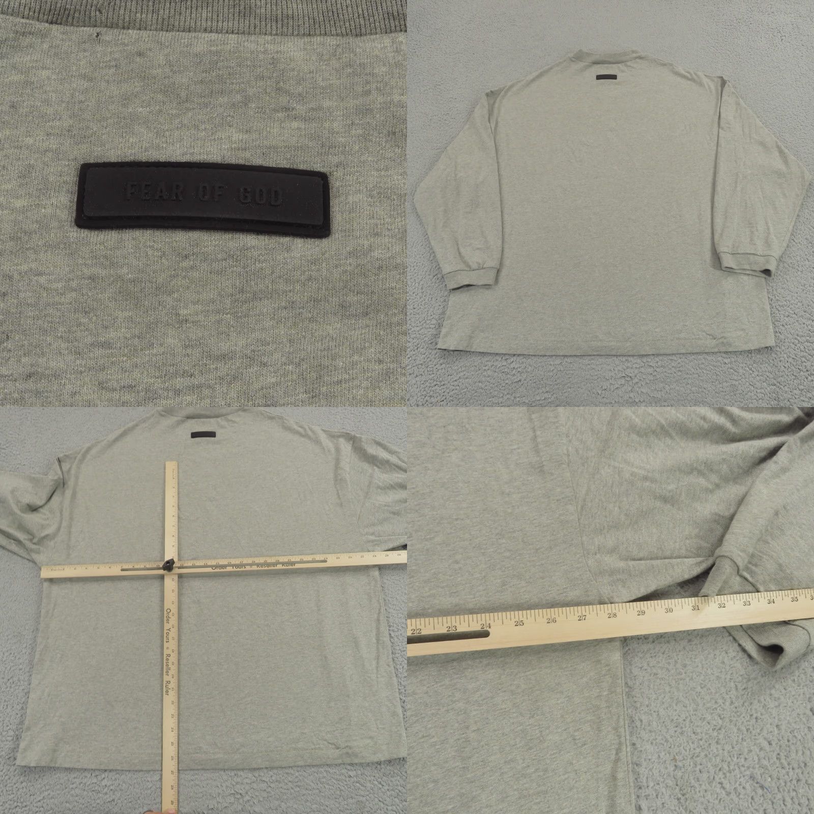 Fear of God Fear of God ESSENTIALS Shirt Mens Large Grey Crewneck Long Sleeve Tee Baggy FOG Size US L / EU 52-54 / 3 - 8 Thumbnail