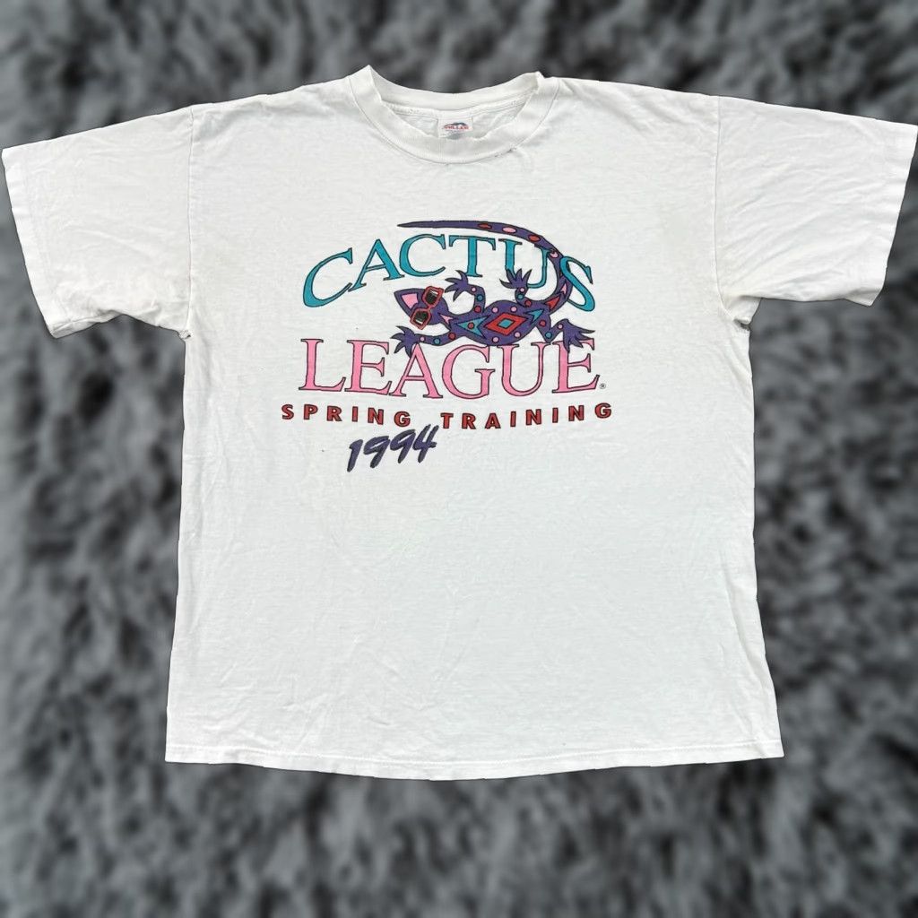 Vintage VINTAGE Miller Cactus League Shirt Men Large MLB 90s Short Sleeve Crew Neck White Cotton Logo 90s Sports Mens Size US L / EU 52-54 / 3 - 1 Thumbnail