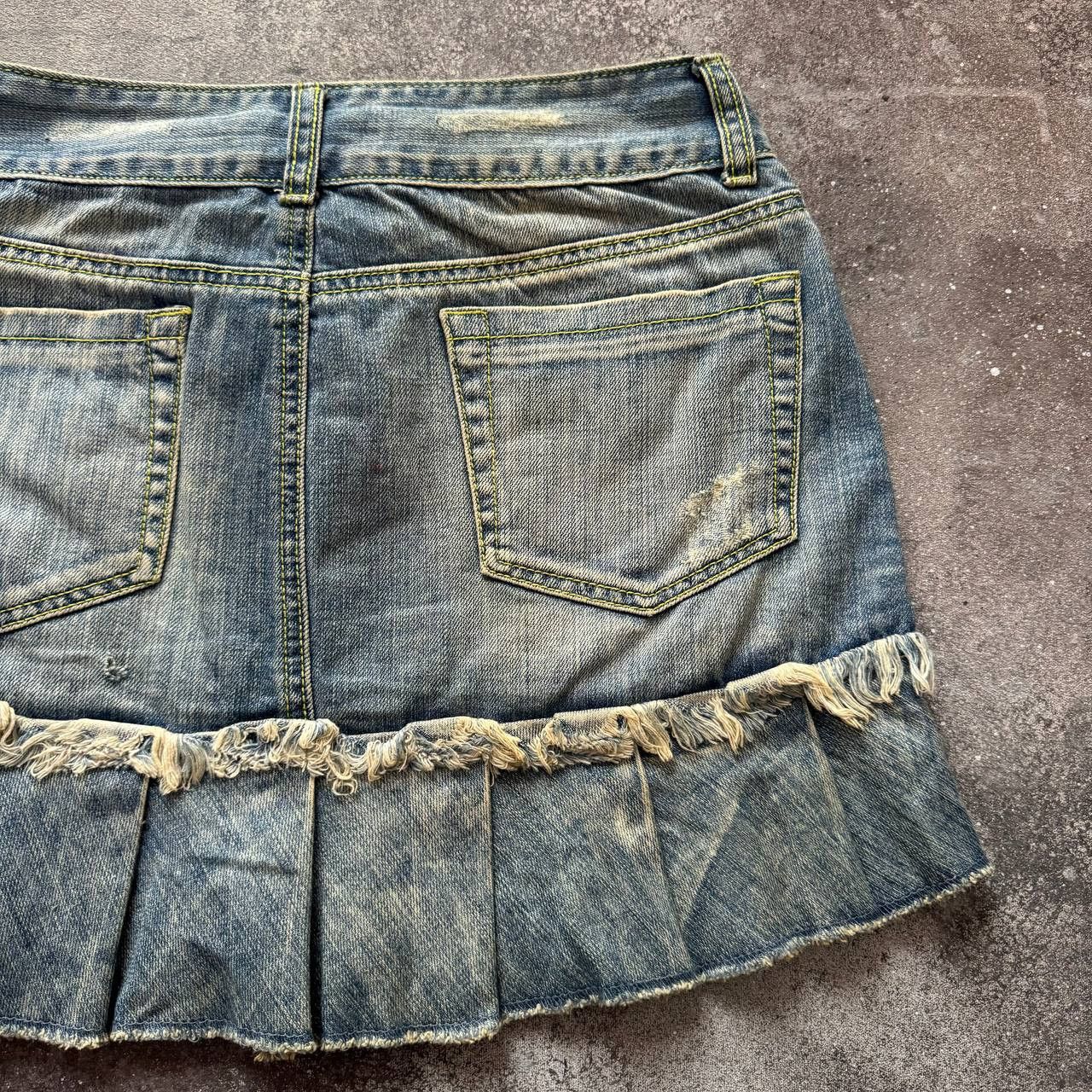 Hysteric Glamour Y2K Super Sexy Vintage Washed Denim Skirt Size 26" / US 2 / IT 38 - 7 Thumbnail