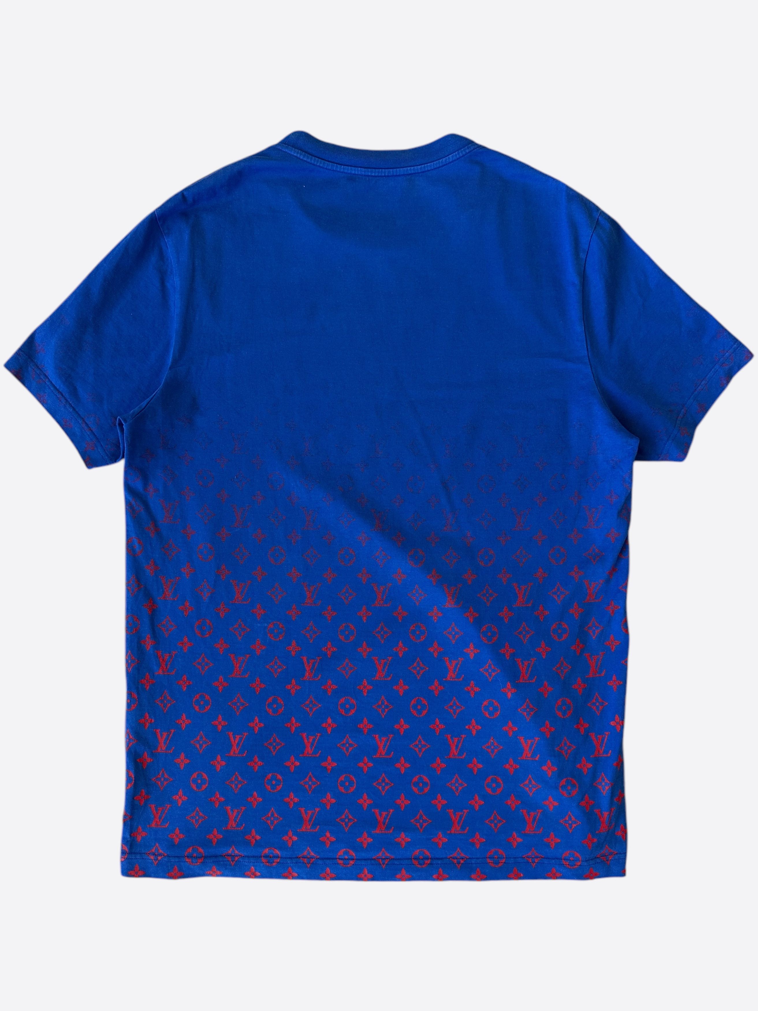 Louis Vuitton Louis Vuitton Blue & Red Monogram Gradient T-Shirt | Grailed