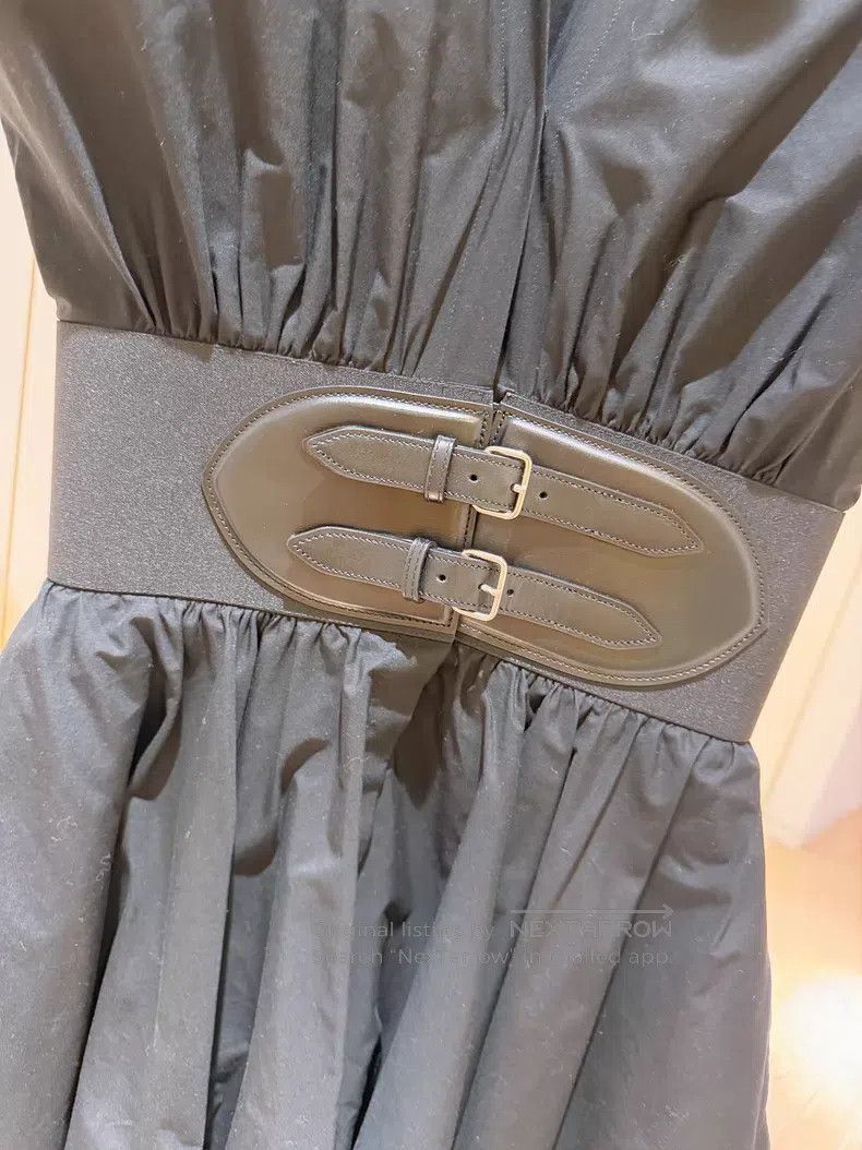Alaia Alaia Black Twill Belted Wrap Dress Size XS / US 0-2 / IT 36-38 - 6 Thumbnail