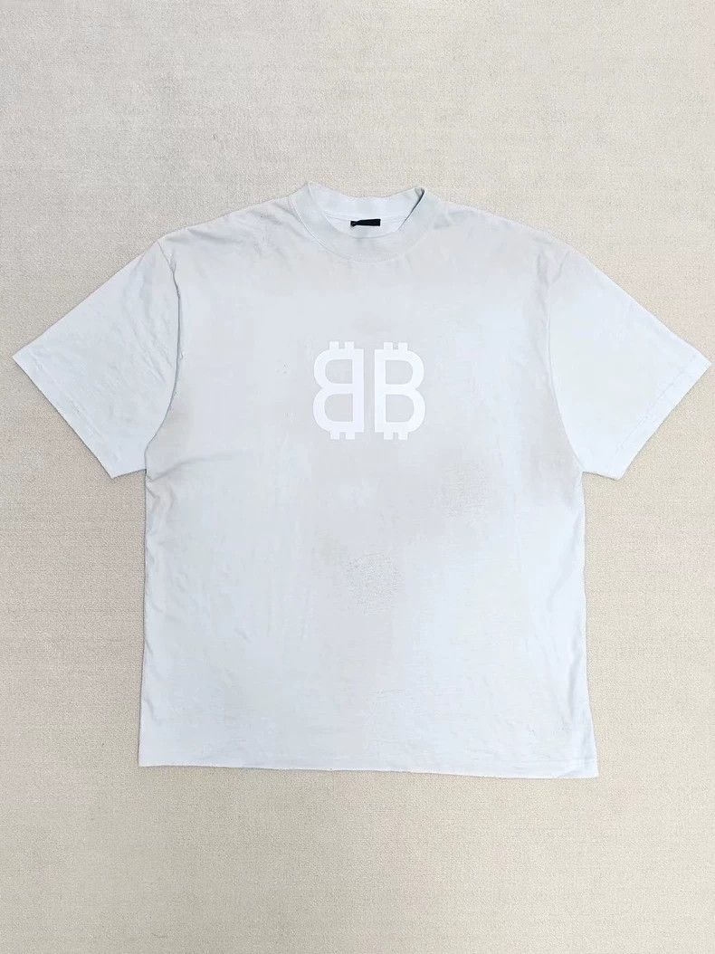 Balenciaga Balenciaga 23 FW Mud Dye Bitcoin Old Destruction Short Slee Size US XS / EU 42 / 0 - 1 Thumbnail