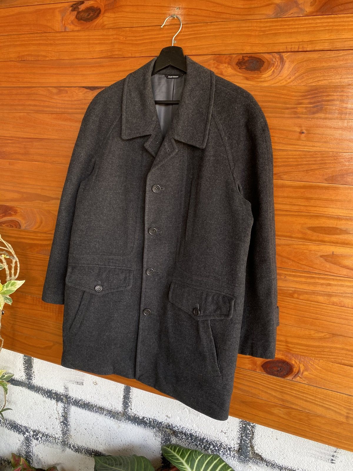 Japanese Brand Field House Cashmere Blend Wool Coat Dark Grey Outerwear Size US M / EU 48-50 / 2 - 4 Thumbnail