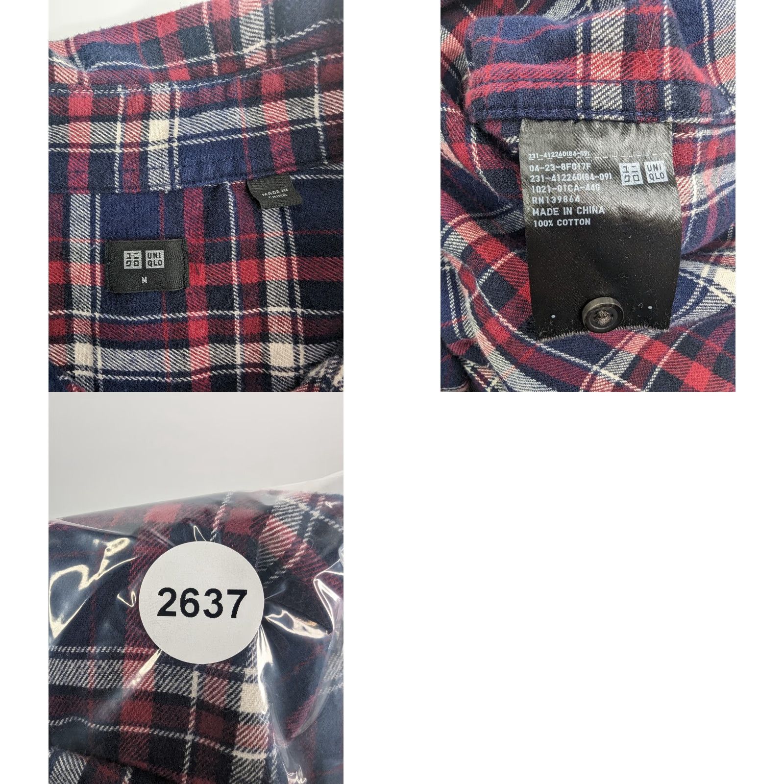 Uniqlo Uniqlo Shirt Women’s Medium Blue Red Plaid Long Sleeve Button Up Flannel Cotton Size M / US 6-8 / IT 42-44 - 8 Thumbnail