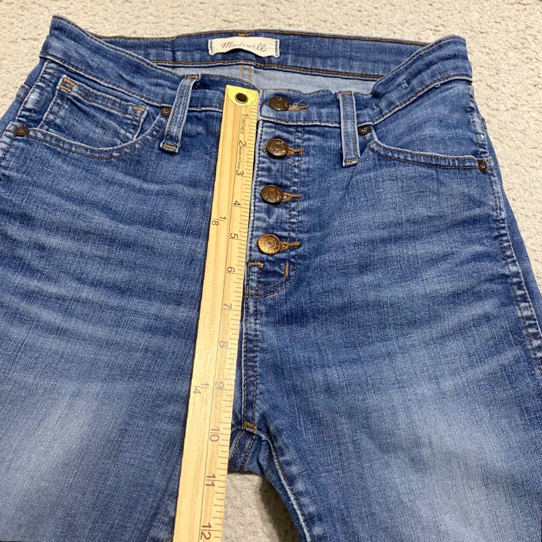 Madewell Madewell Jeans Womens sz 26 Blue Denim High Rise Skinny Distressed Medium Wash Size 26" / US 2 / IT 38 - 7 Thumbnail