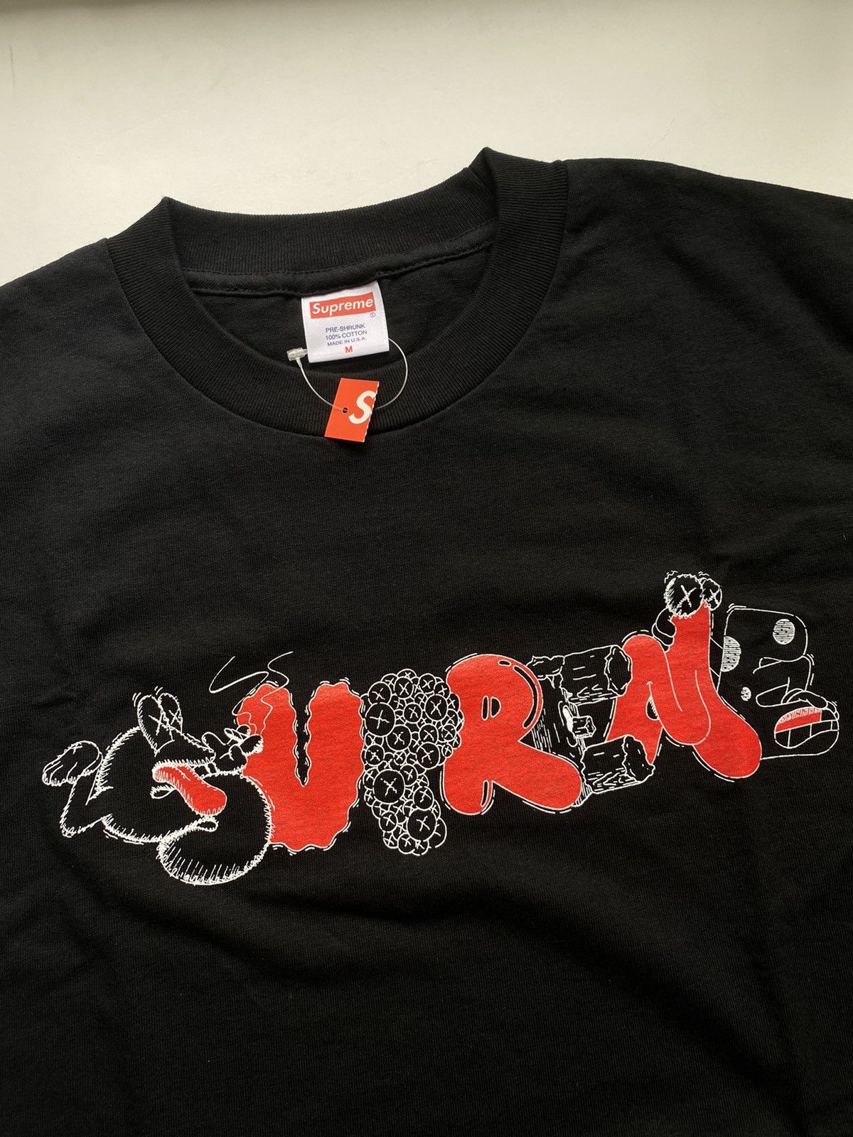 image of Supreme Kaws Originalfake Tee Dswt 2011 in Black, Men's (Size Medium)