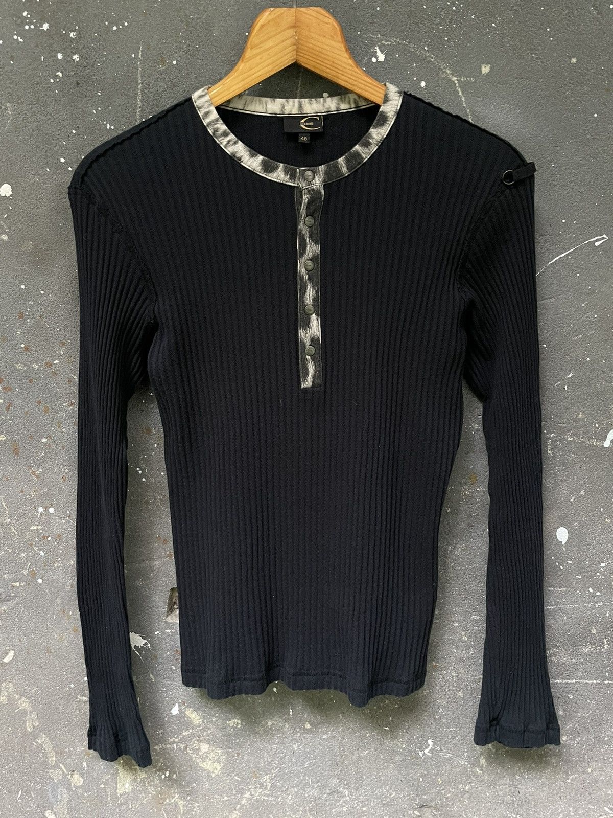 Just Cavalli × Roberto Cavalli Vintage Just Cavalli Archive Long Sleeve Leopard Black RARE Size M / US 6-8 / IT 42-44 - 2 Thumbnail