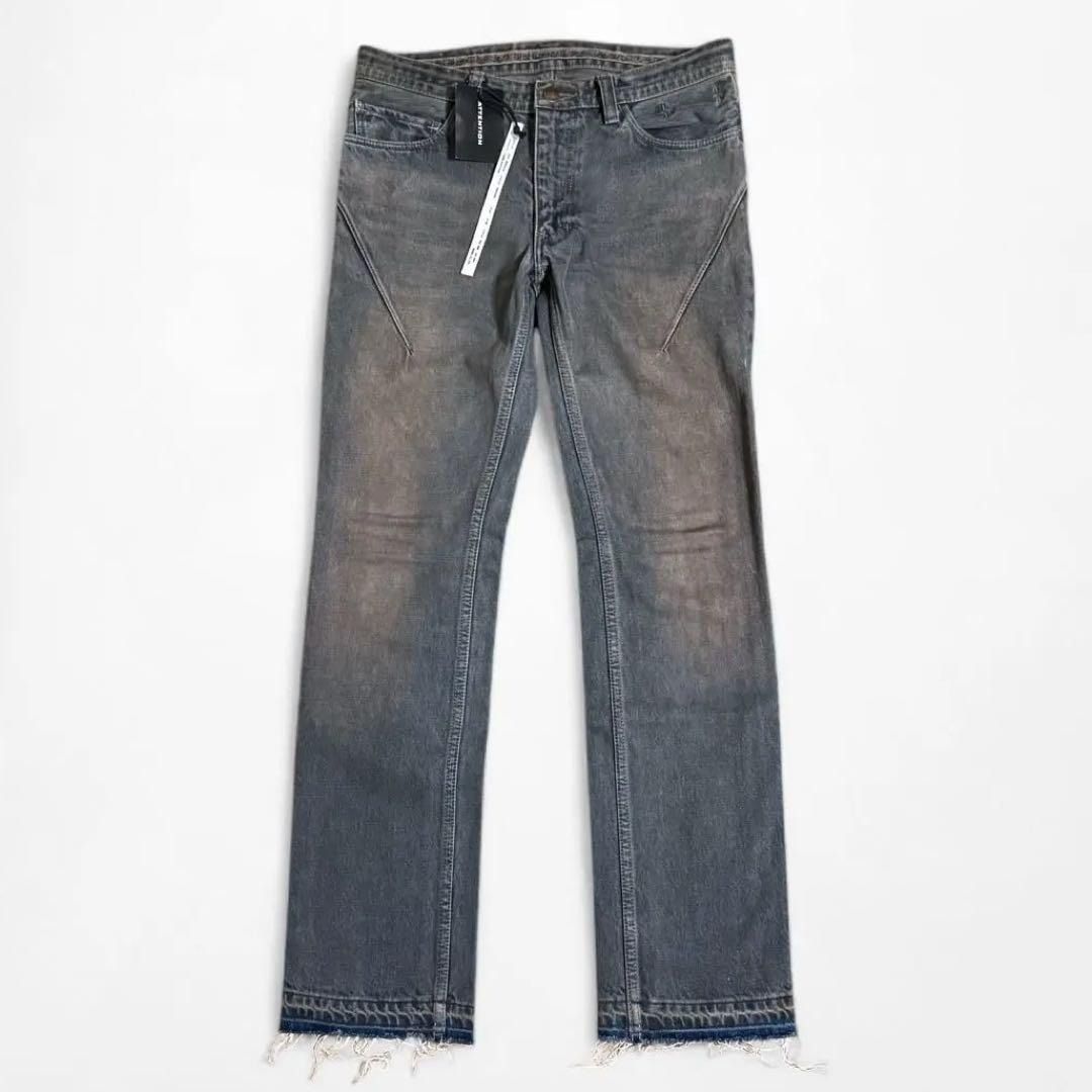Pre-owned Number N Ine Number (n)ine 07ss Mud Wash Damage Denim Pants Indigo Size 2