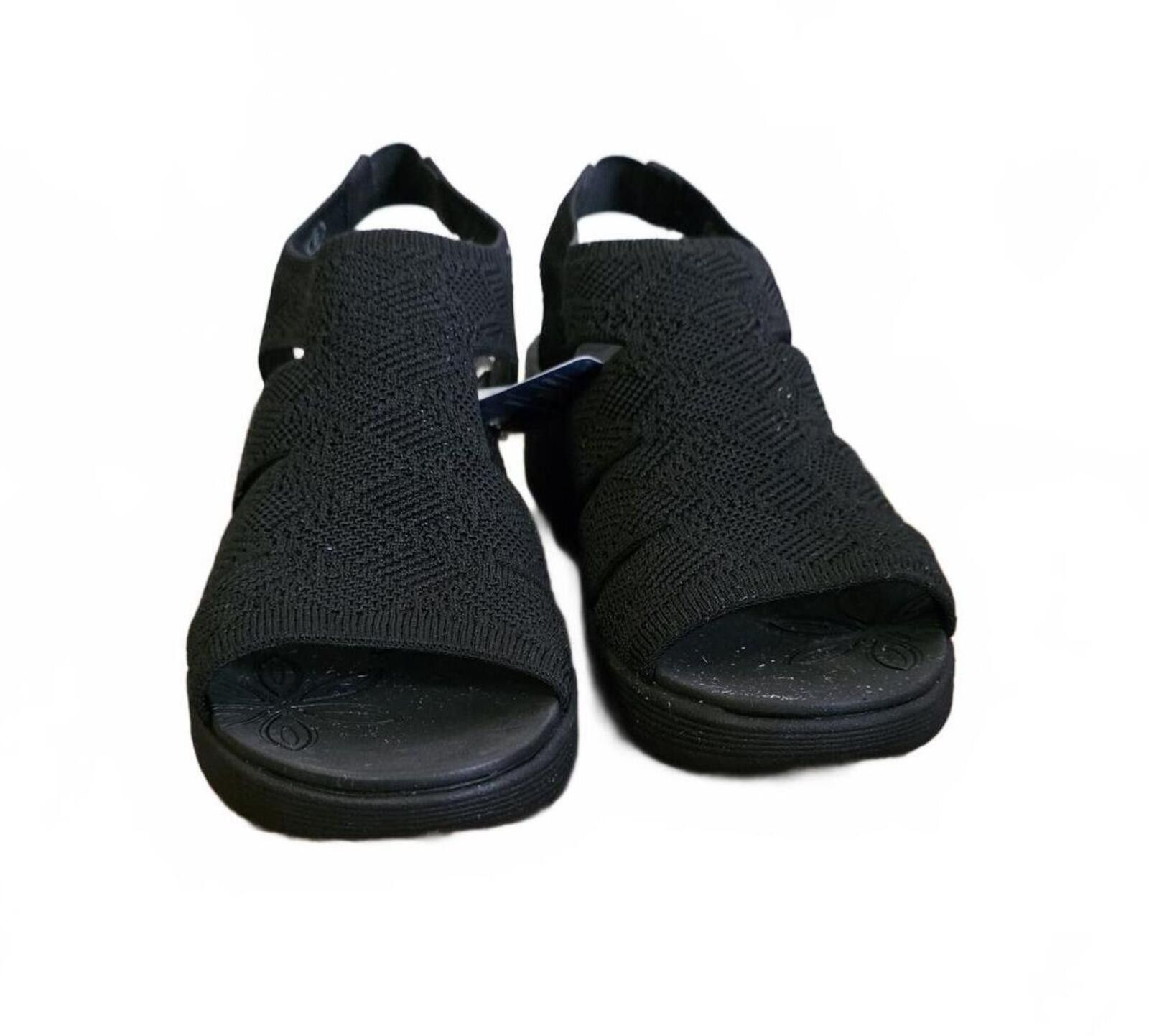SKECHERS Skechers Black Luxe Foam Wedge Sandals 8 Vegan Machine Wash Size US 8 / IT 38 - 7 Thumbnail