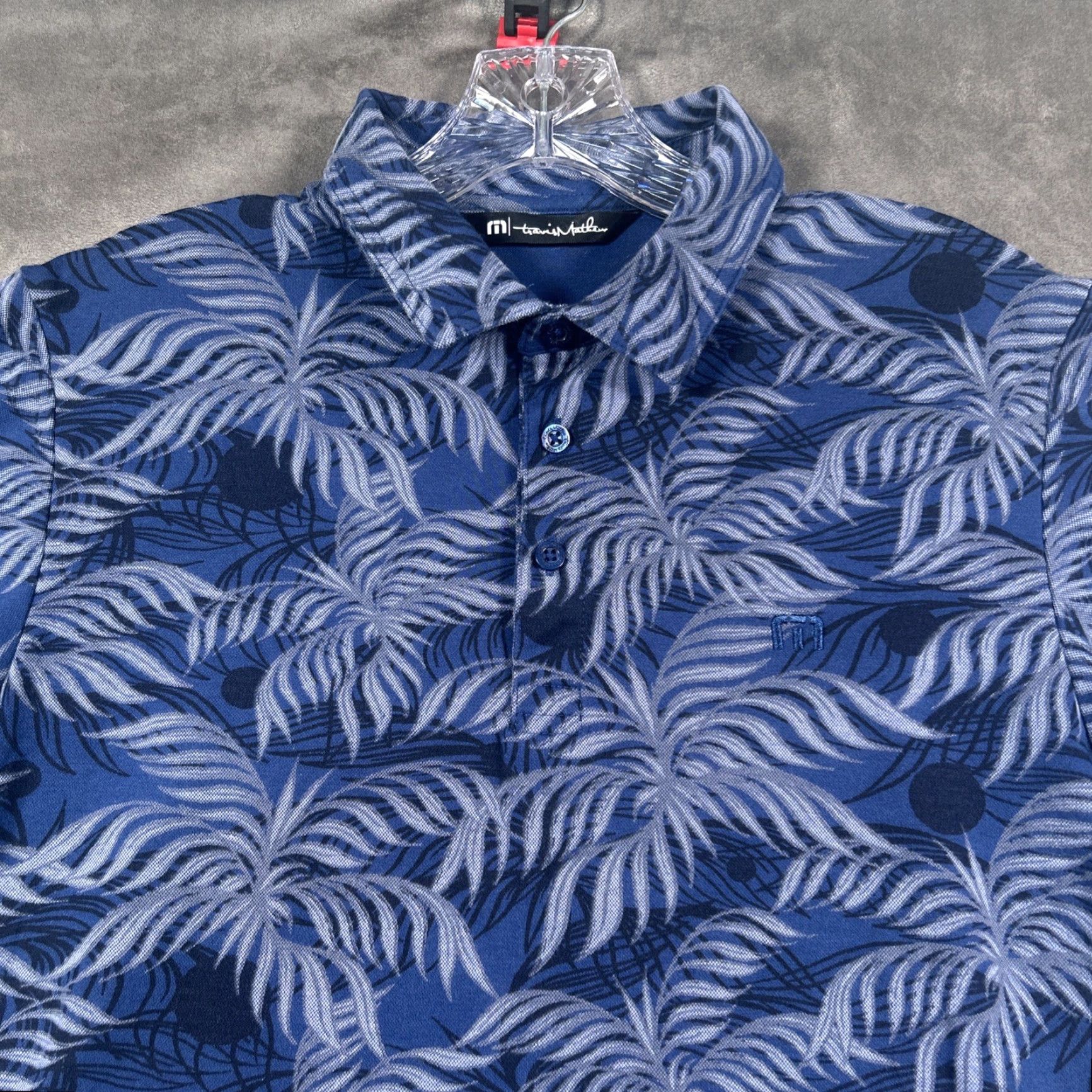 TravisMathew Travis Mathew Mens Polo Shirt Golf Short Sleeve Blue Floral Tropical Performance Size S Size US S / EU 44-46 / 1 - 2 Thumbnail