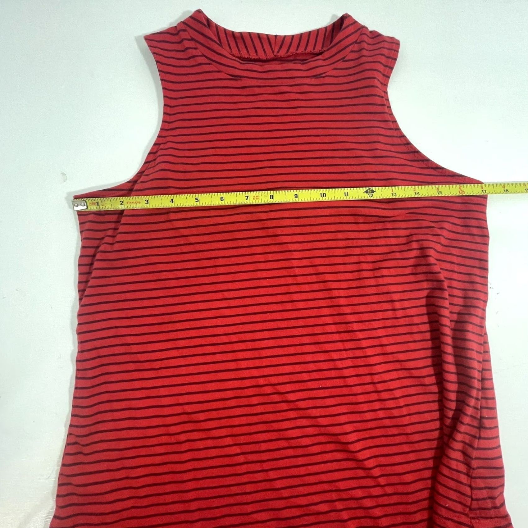 Old Navy Old Navy Tank Top Women Small Mock Neck Red Black Striped Style#480720-03 Size S / US 4 / IT 40 - 7 Thumbnail
