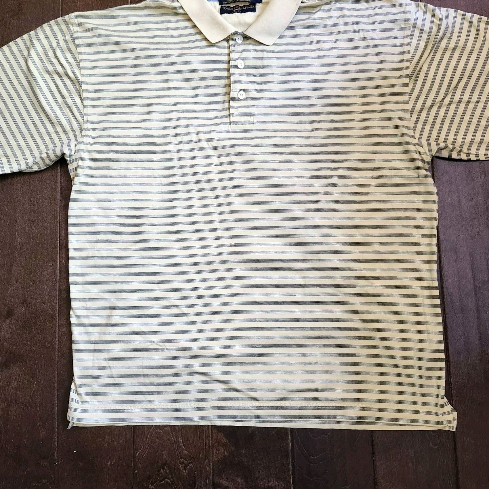 Tommy Hilfiger Tommy Hilfiger Golf Men's Black Yellow Striped Polo Shirt - Size L Size US L / EU 52-54 / 3 - 3 Thumbnail