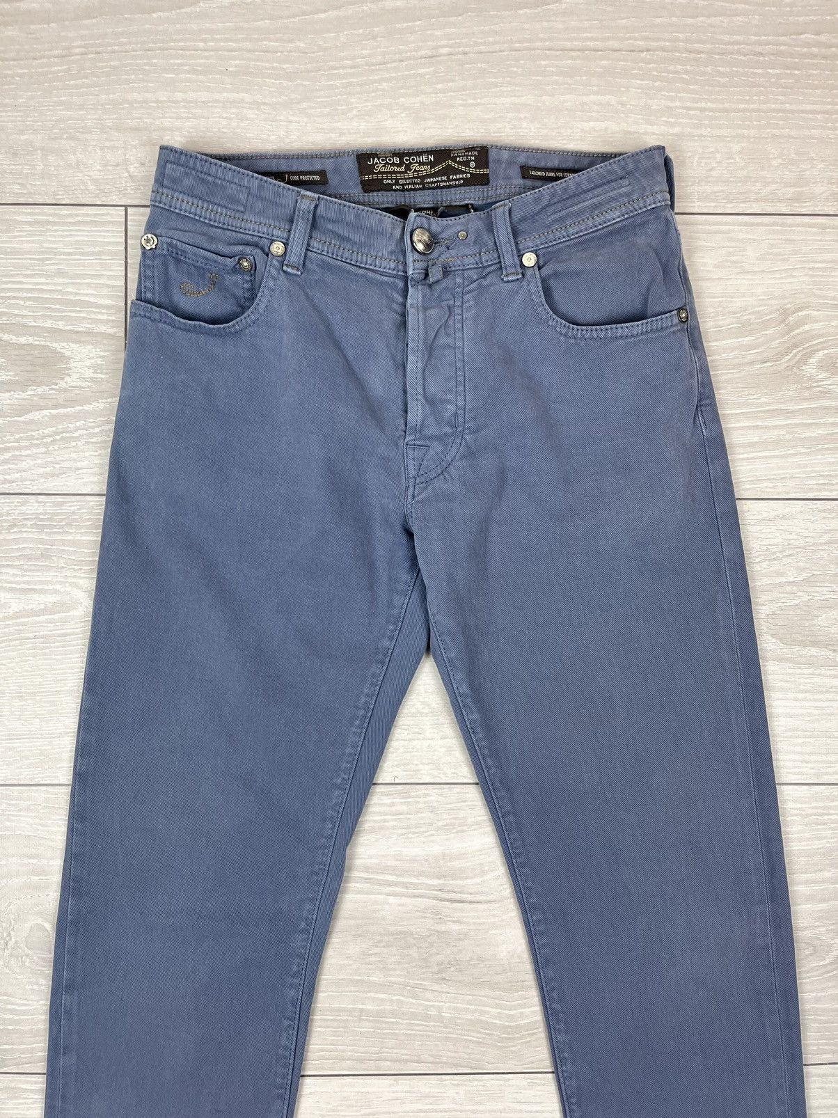 Jacob Cohen Jacob Cohen Luxury Hand Made Straight Blue Pants Jeans 31 sz Size US 31 - 3 Thumbnail