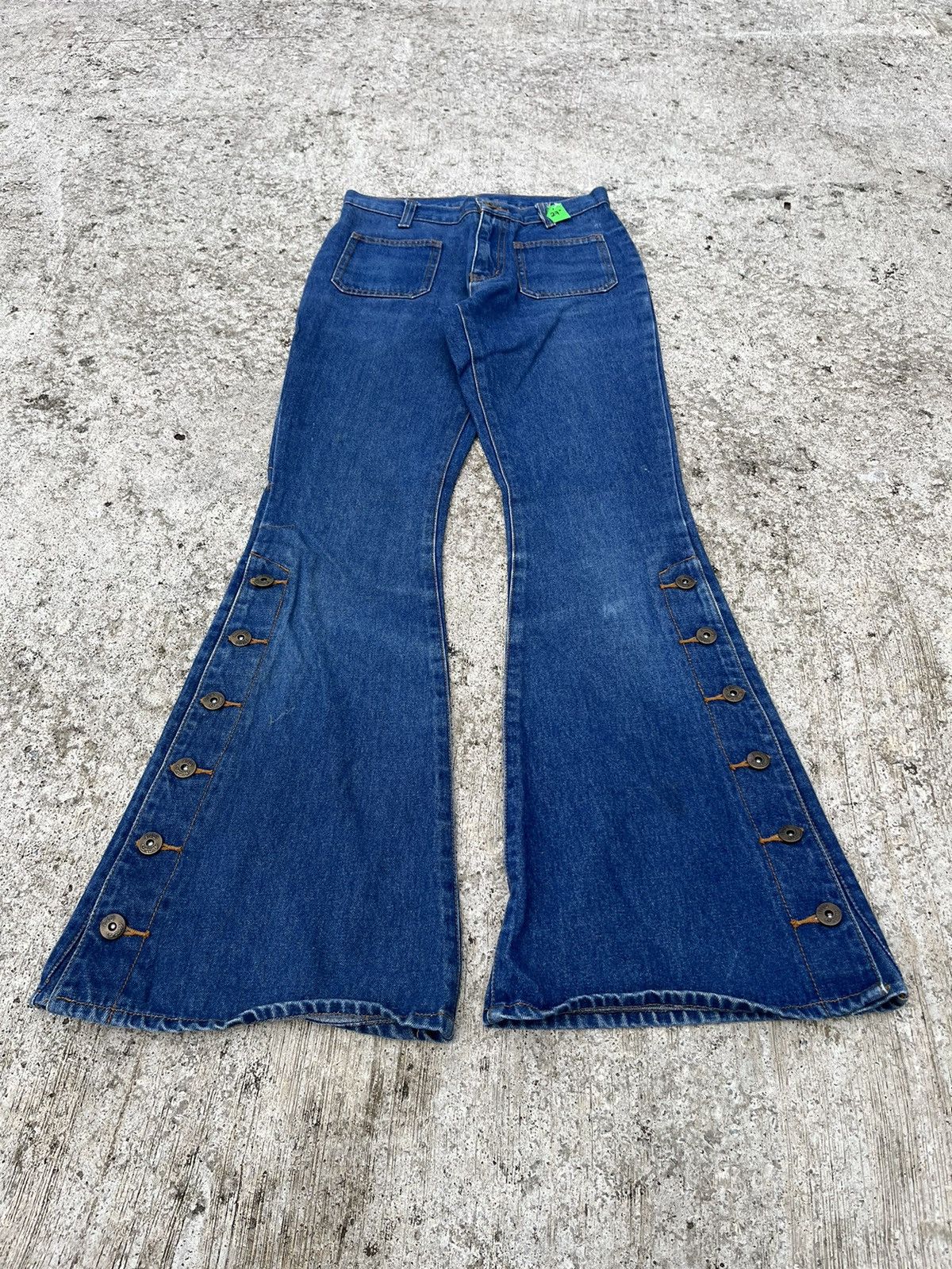 Le Grande Bleu (L.G.B.) Fiftyhs FTS Flare Jeans Boot Cut Denim Button Up Ankle Size 27" / US 4 / IT 40 - 12 Thumbnail
