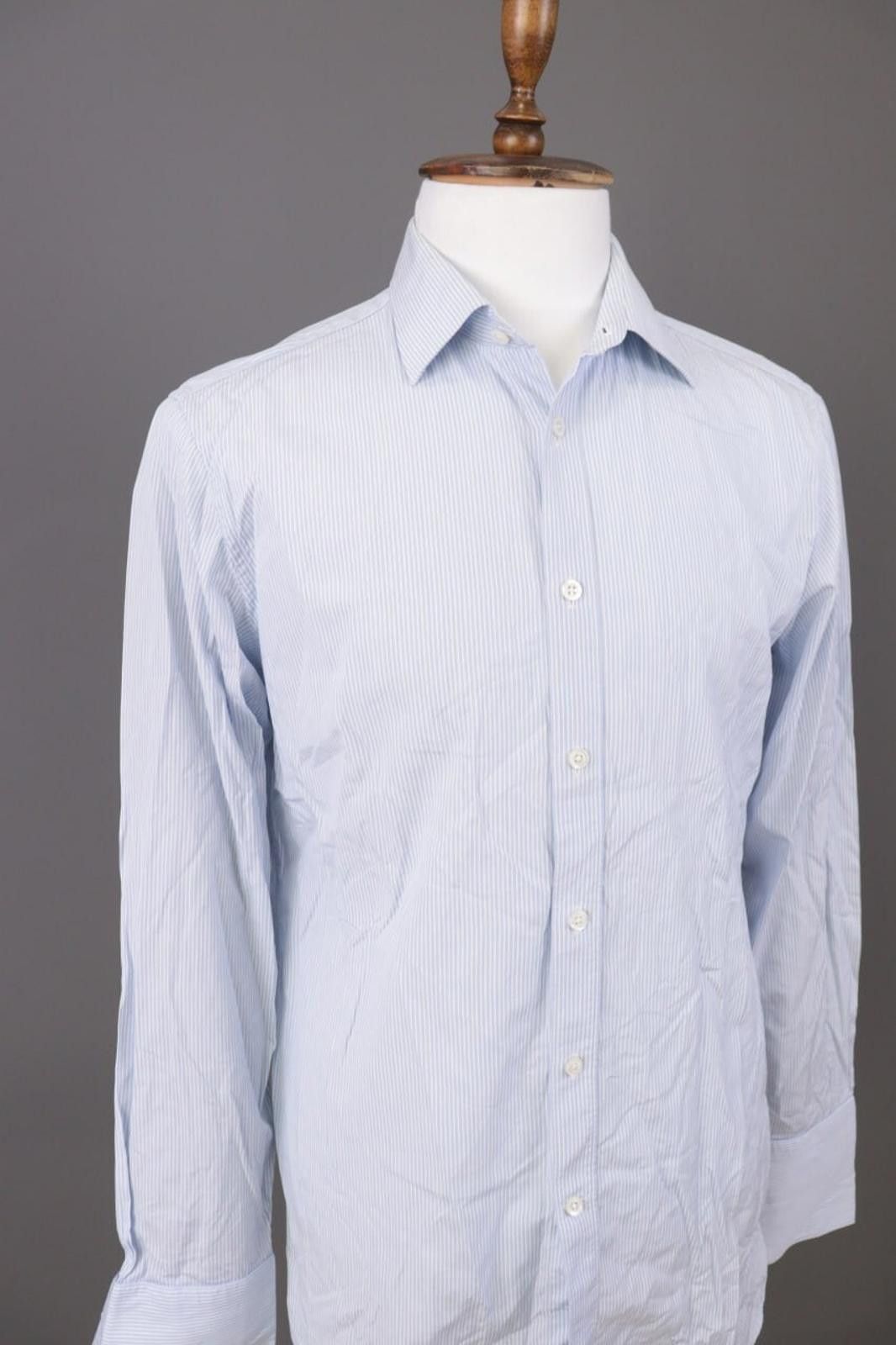 Gieves & Hawkes Gieves & Hawkes Blue Pinstripe Dress Shirt Size 41 / 16 Size US M / EU 48-50 / 2 - 5 Thumbnail