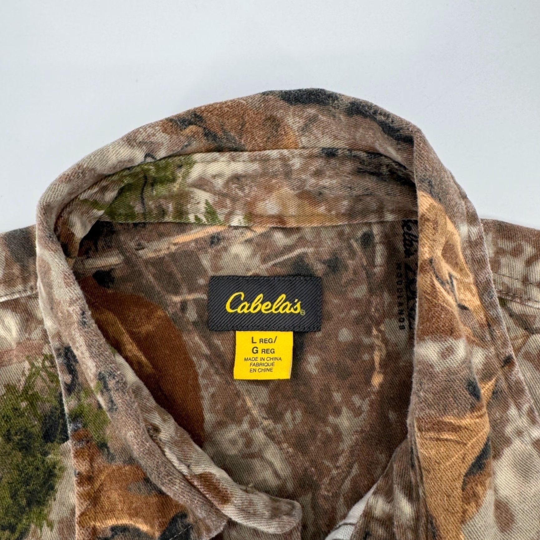 Vintage Cabelas Mens Woodland Zonz Camo Large Long Sleeve Button Up Shirt Size L Hunting Camouflage Workwear Casual Breathable Fall Spring Shirt Mens Brown Size US L / EU 52-54 / 3 - 3 Thumbnail
