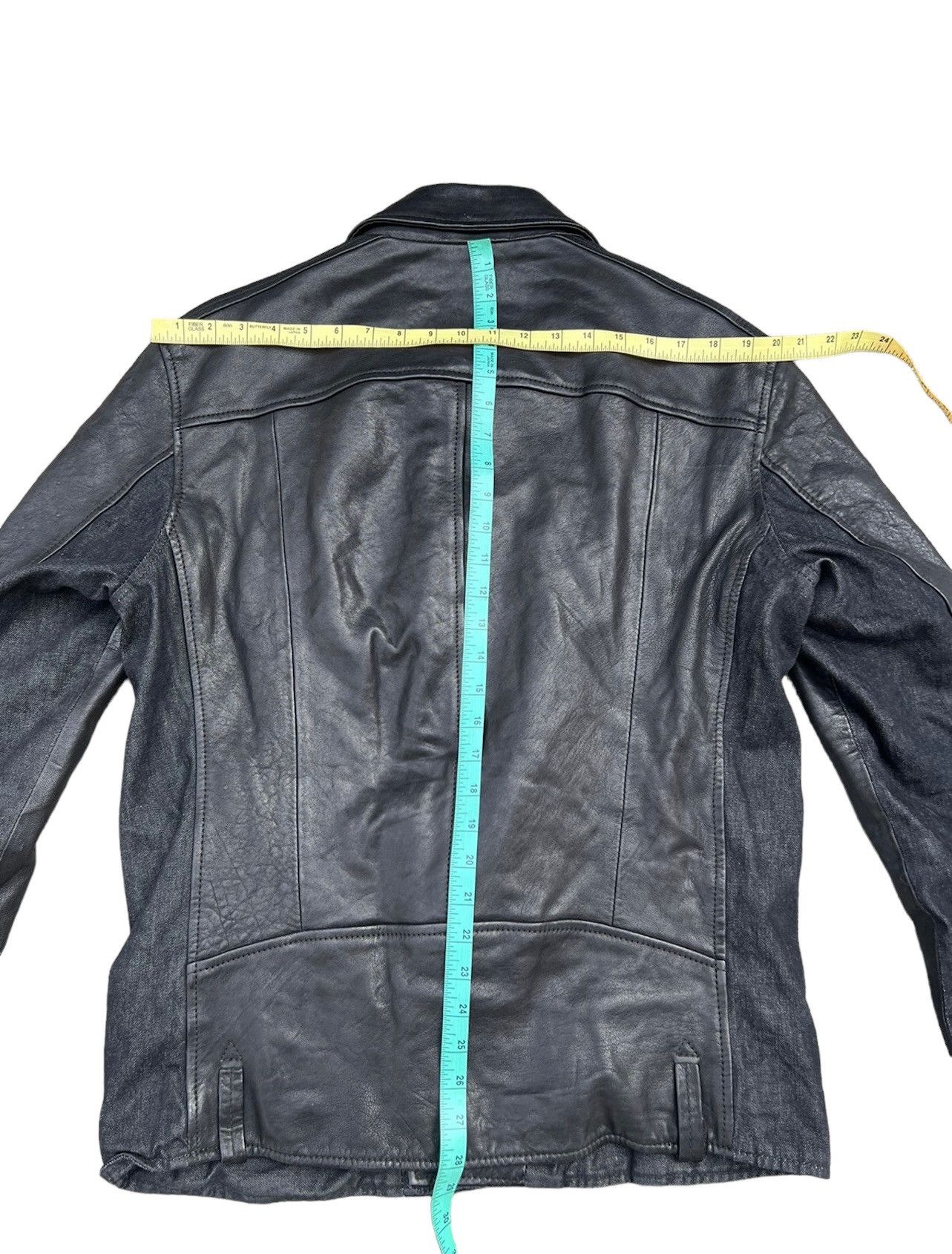 Leather Vintage Replay Double Collar Hybrid Leather Biker Jacket Size US L / EU 52-54 / 3 - 5 Thumbnail