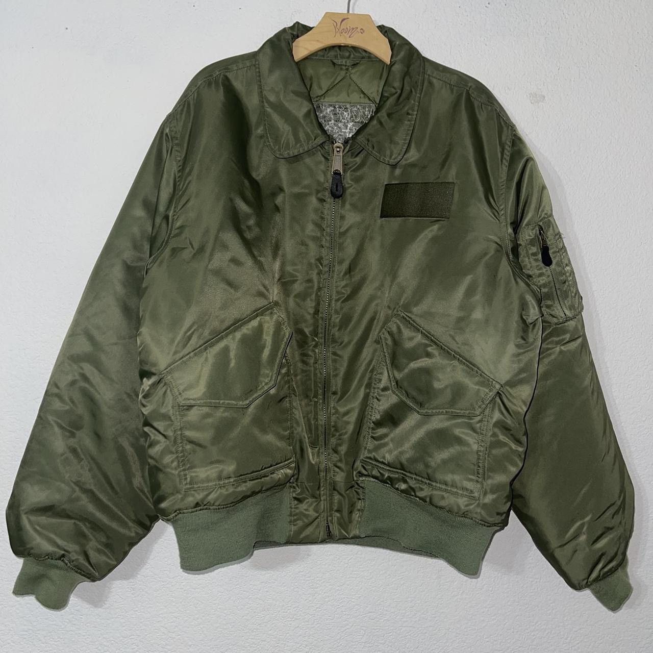 Other Vintage Olive Green Military Flight Bomber Jacket Boxy Size US XL / EU 56 / 4 - 1 Thumbnail