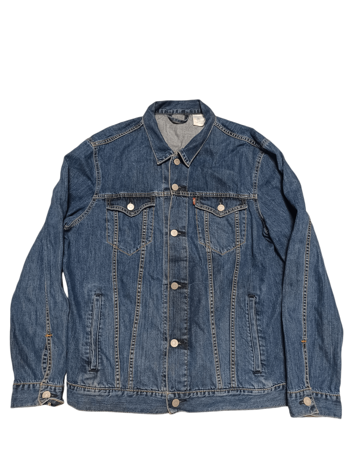 Vintage 80s 90s LEVIS DENIM TRUCKER JACKET 42 USA Gray Black