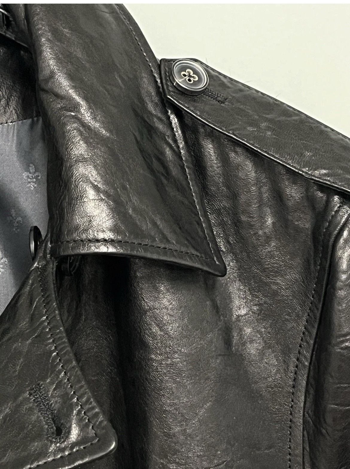 John Varvatos Contrast leather Trench Coat Size EU50 USA 40. Size US M / EU 48-50 / 2 - 13 Thumbnail
